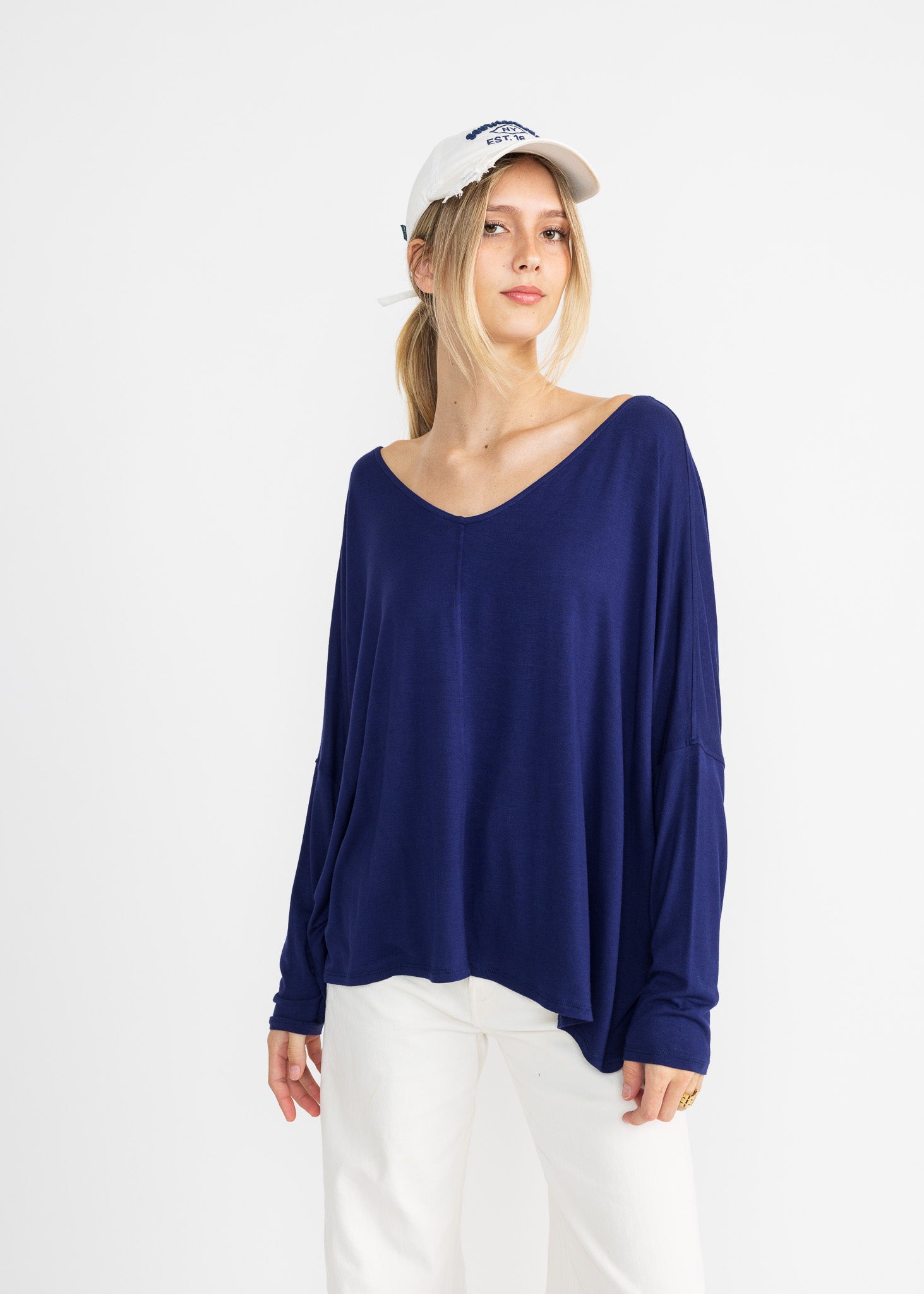Yana K LISA TOP in soft fabric featuring a relaxed fit and elegant design, perfect for casual or dressy occasions.