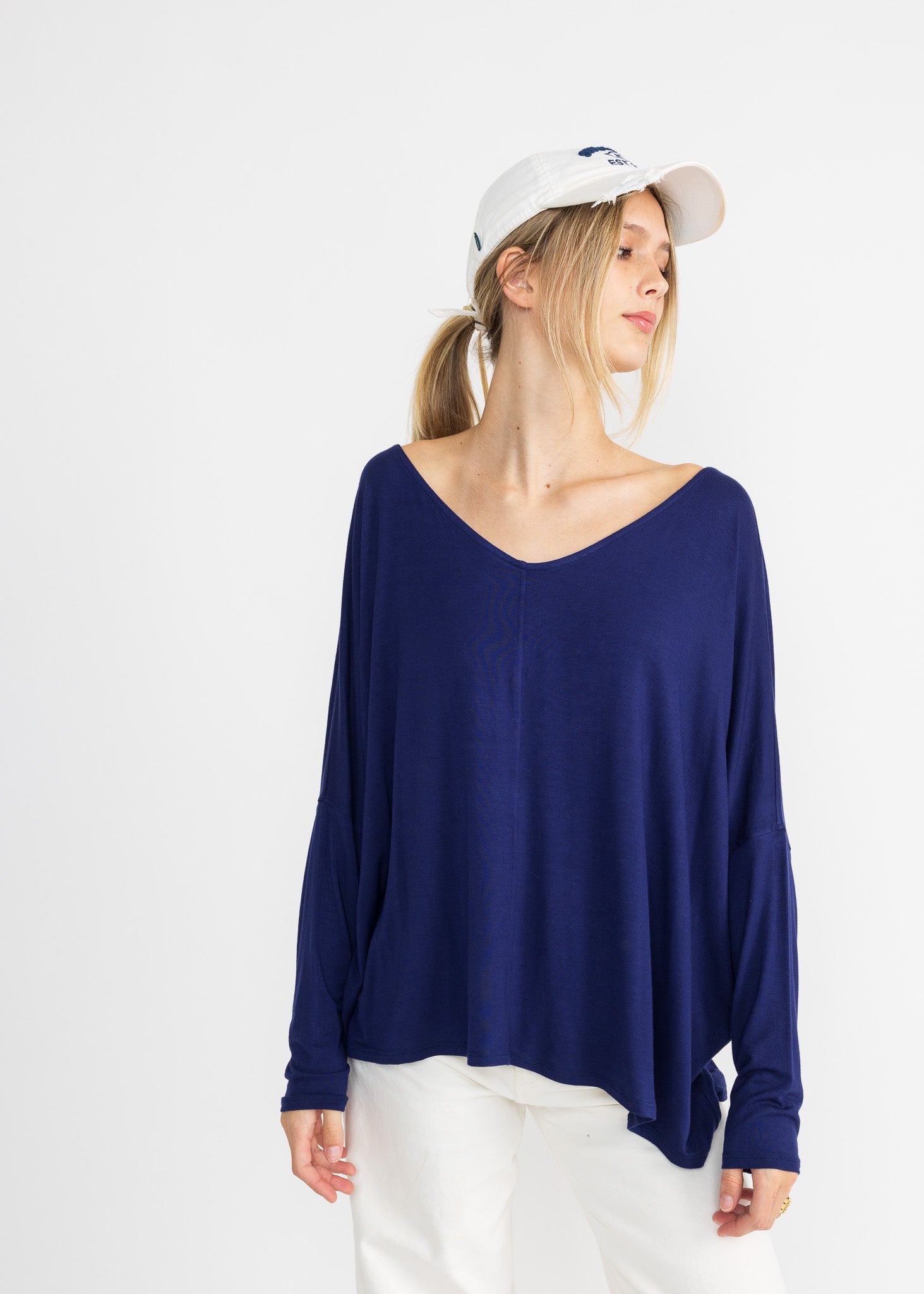 Yana K LISA TOP in soft fabric, featuring a stylish design with a relaxed fit and elegant neckline.