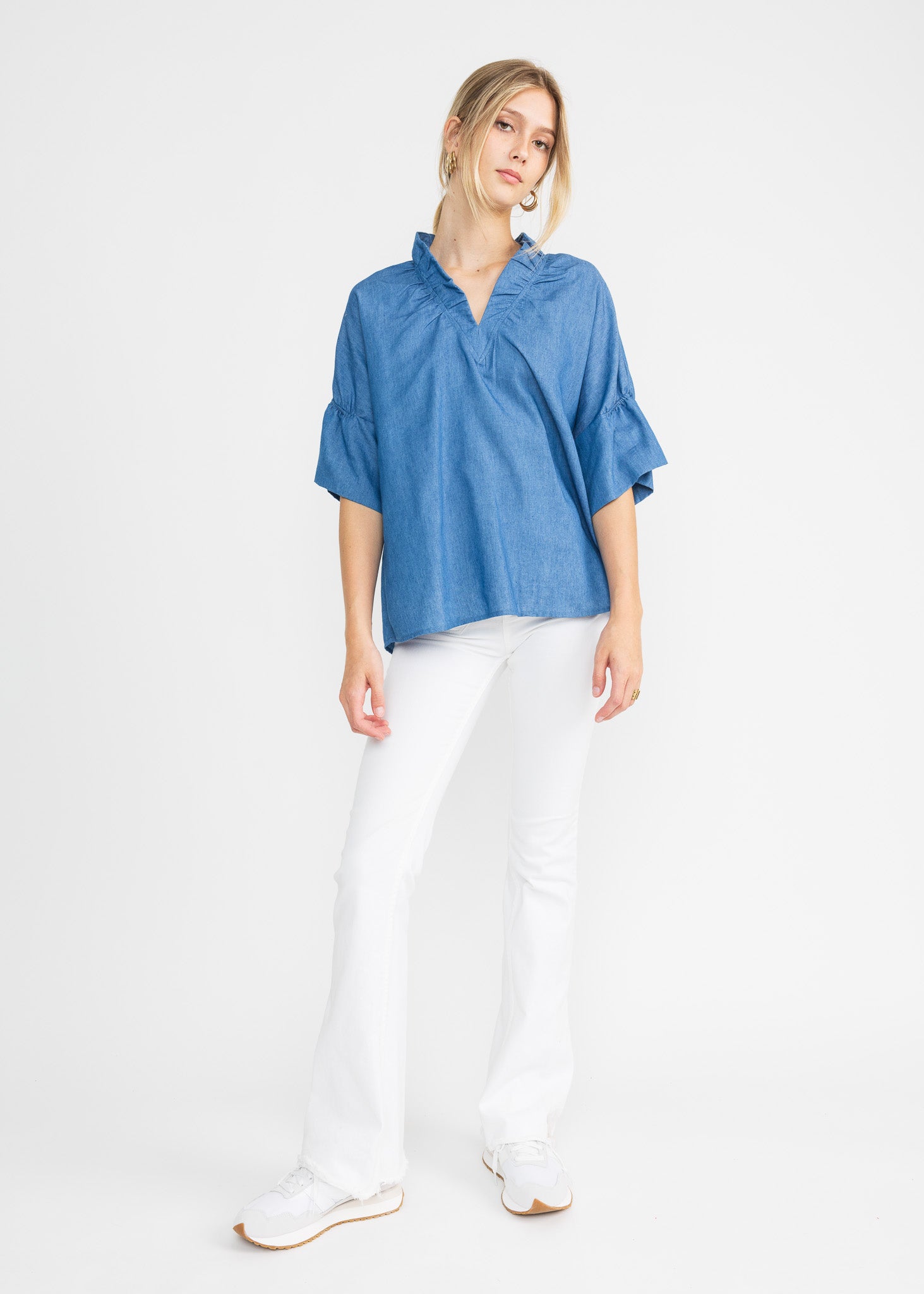 GIGI TOP denim chambray