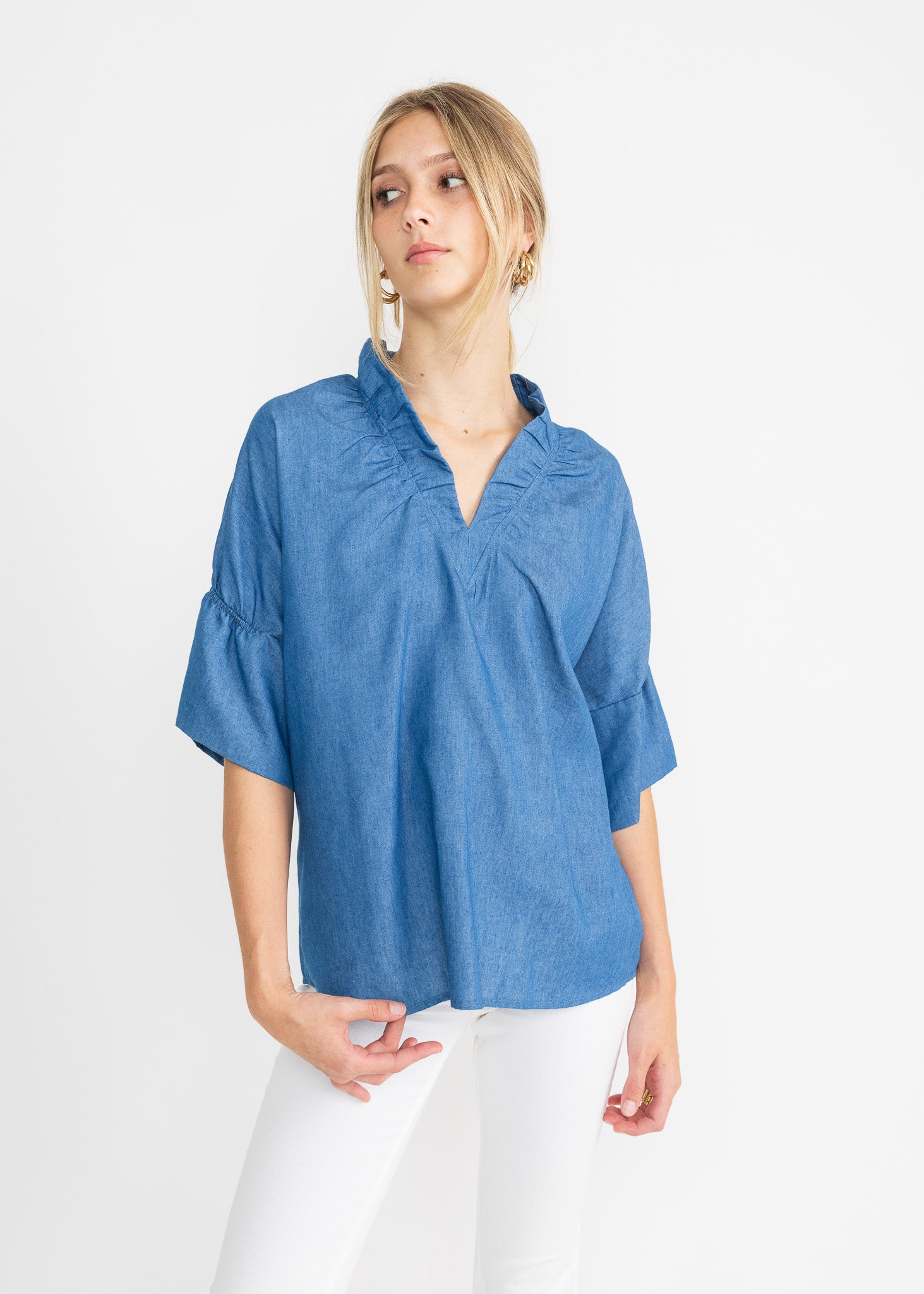 GIGI TOP denim chambray