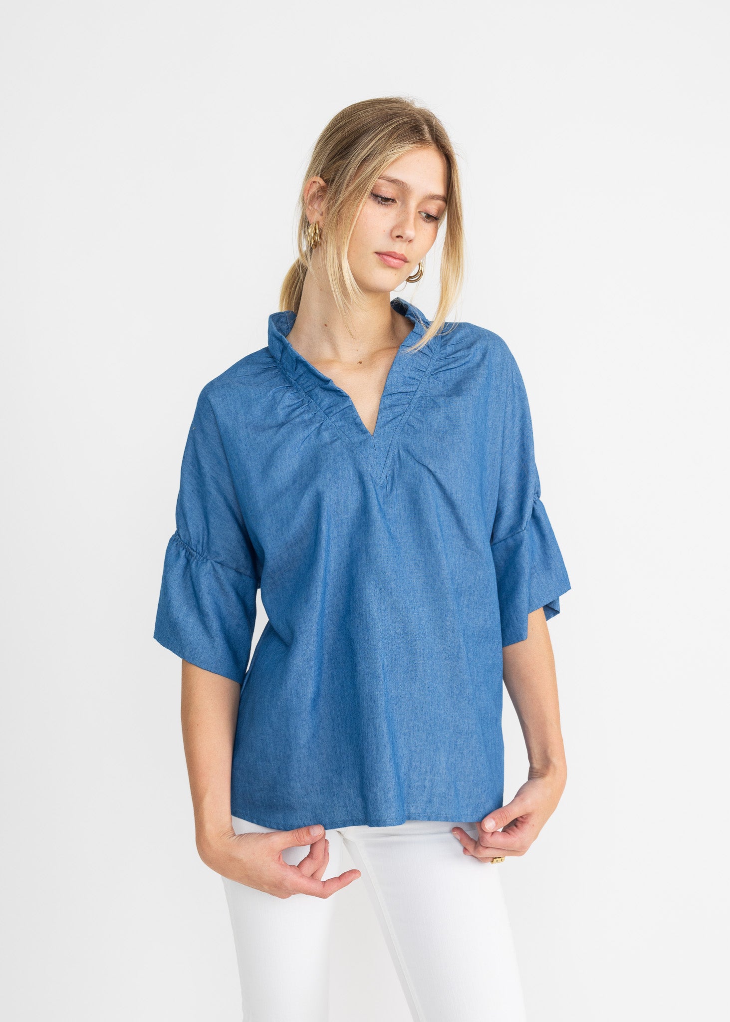 GIGI TOP denim chambray