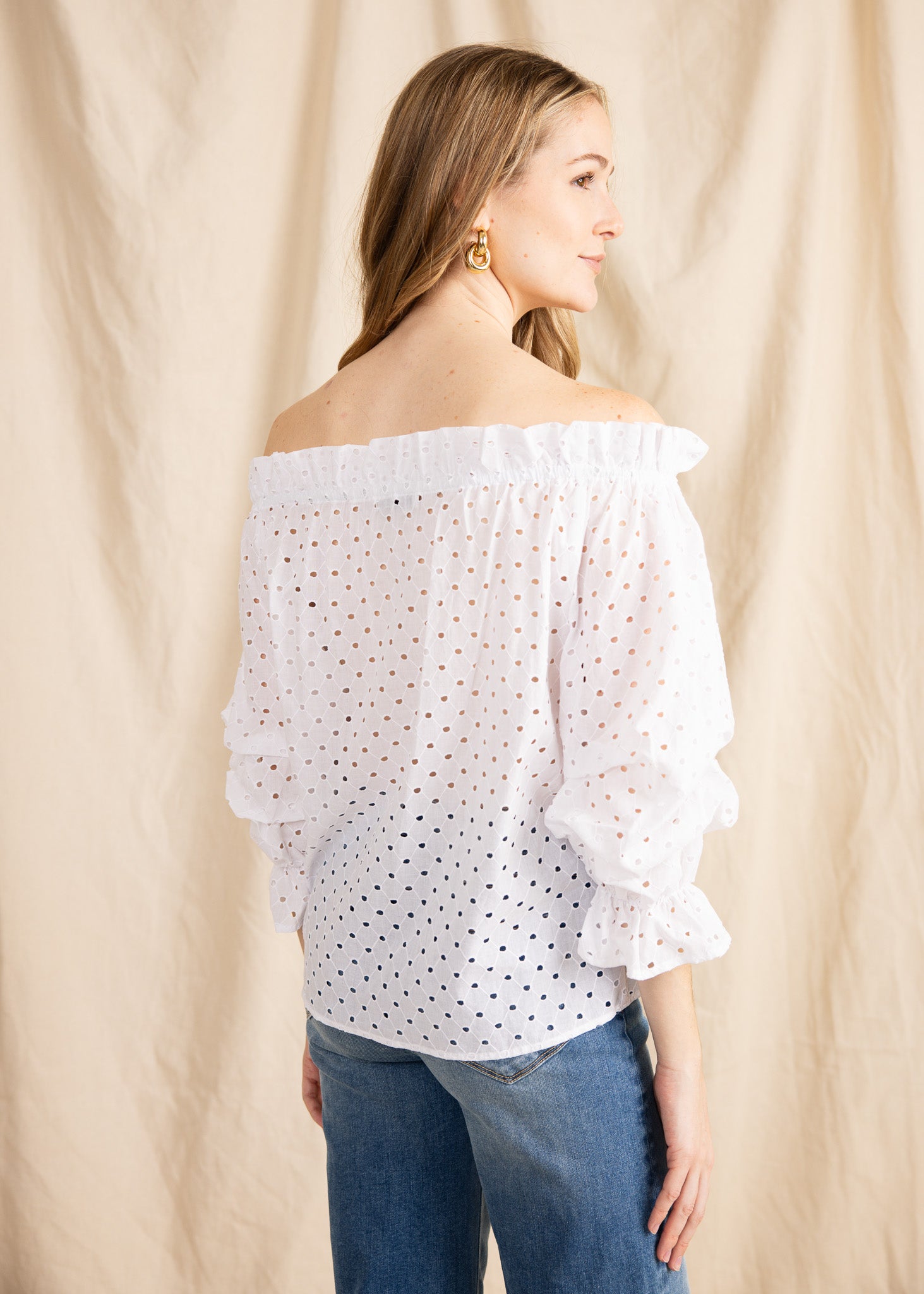 TAURIE TOP eyelet emb-lc113
