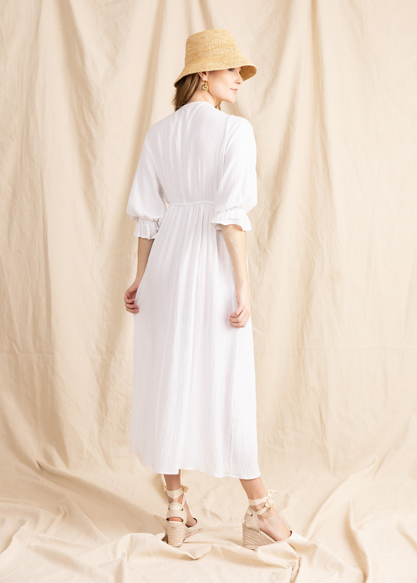 CATANIA 3/4 DRESS gauze