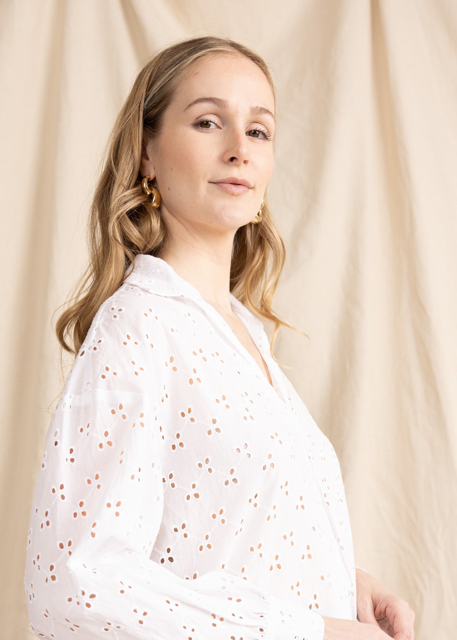 SARDINIA blouse cotton eyelet