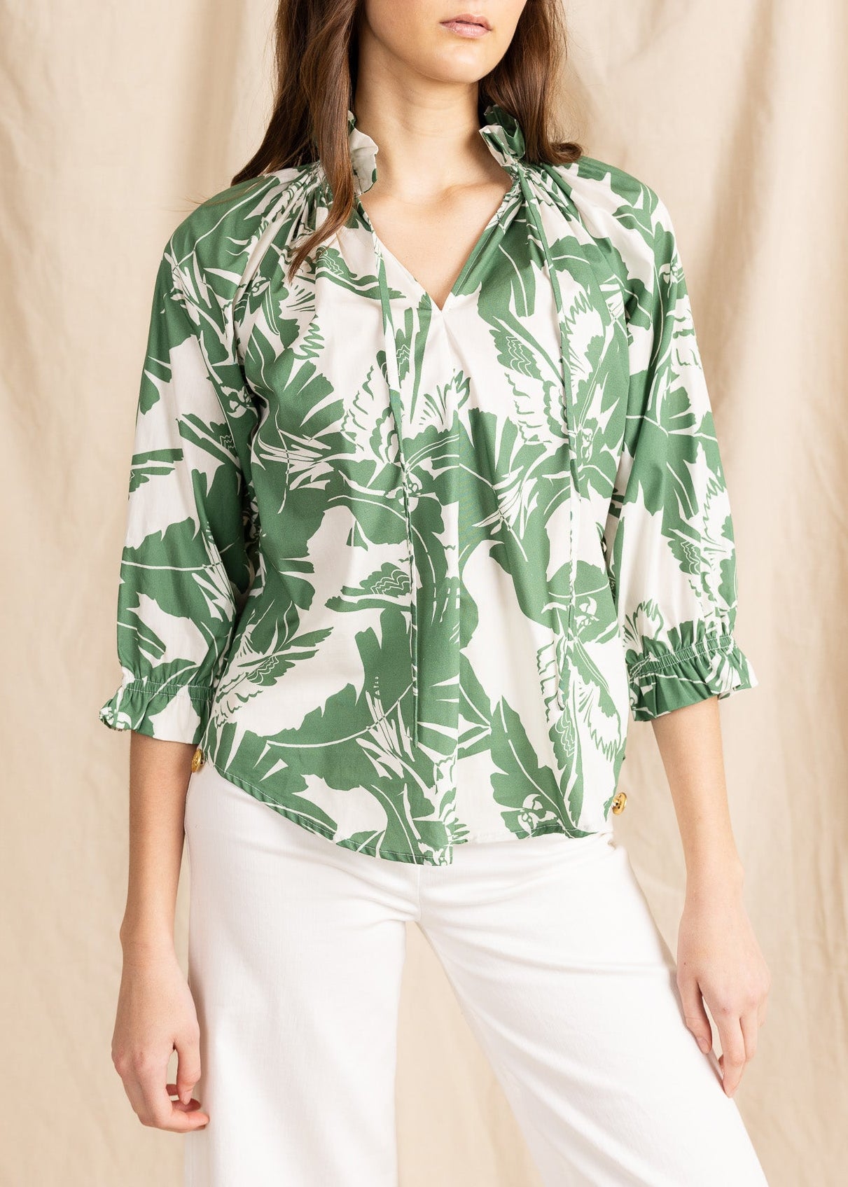 YanaK BELMONT blouse in a vibrant print, showcasing a stylish design and comfortable fit, perfect for casual wear.
