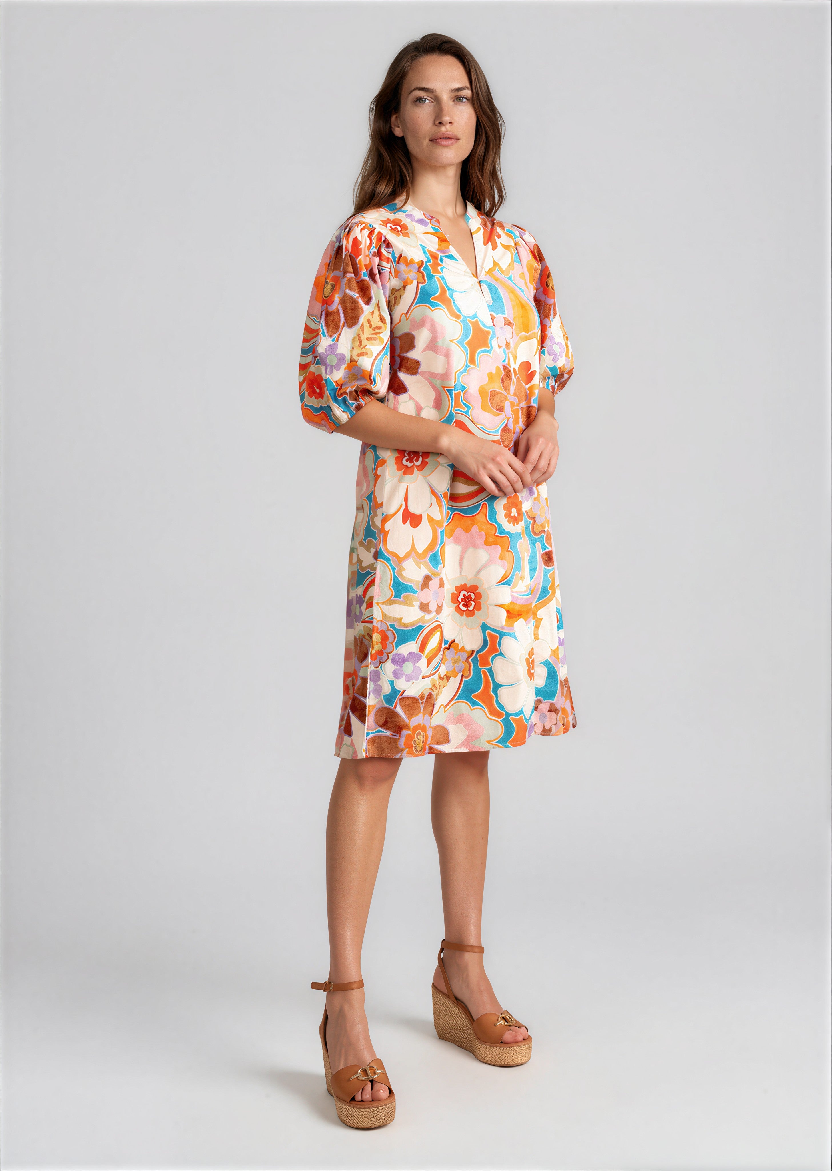 Yana K Moroccan mini dress featuring intricate patterns and a flowing silhouette, perfect for casual outings.