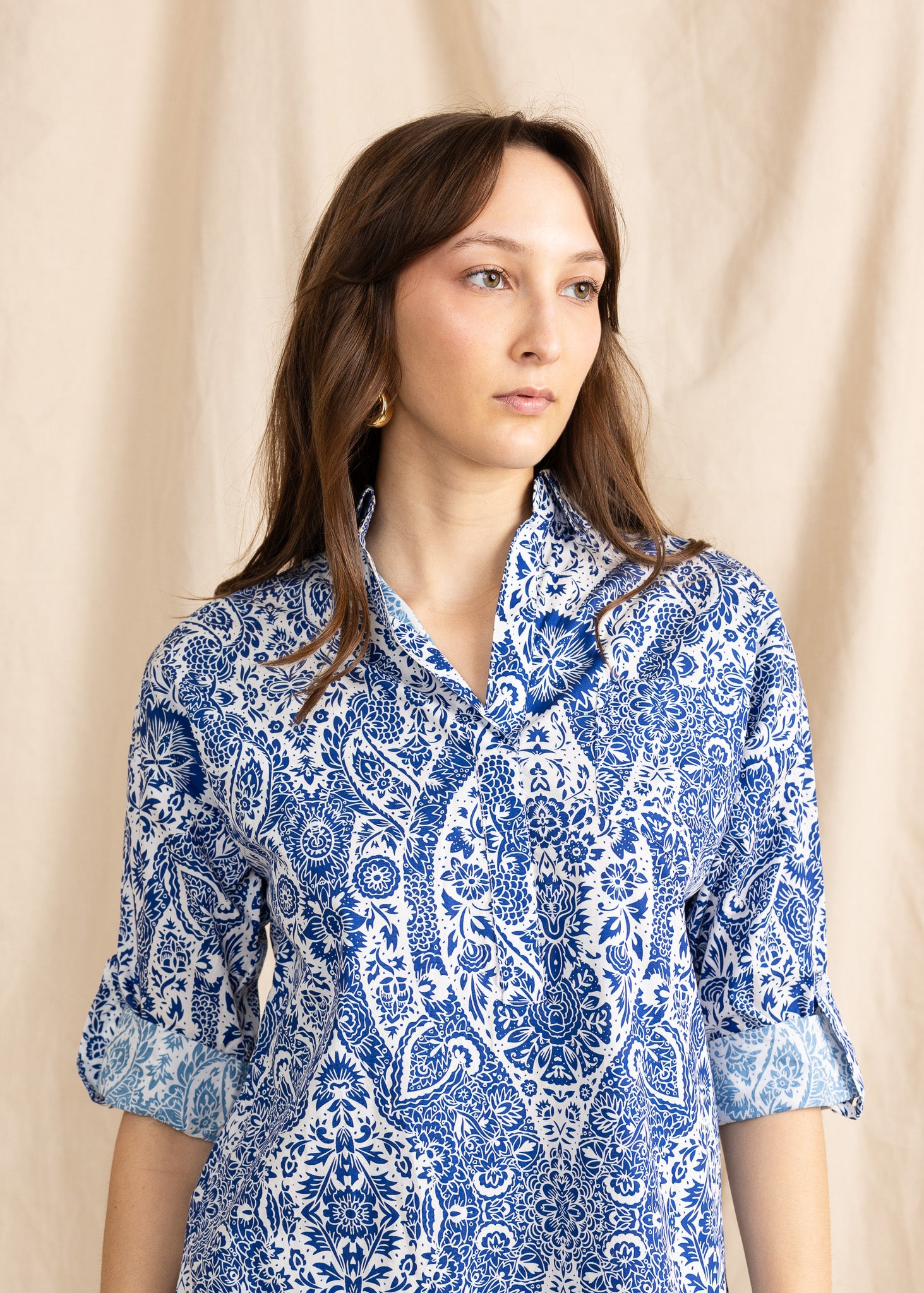 YanaK Portobello mini dress featuring a vibrant medi print design and a stylish, flattering silhouette.