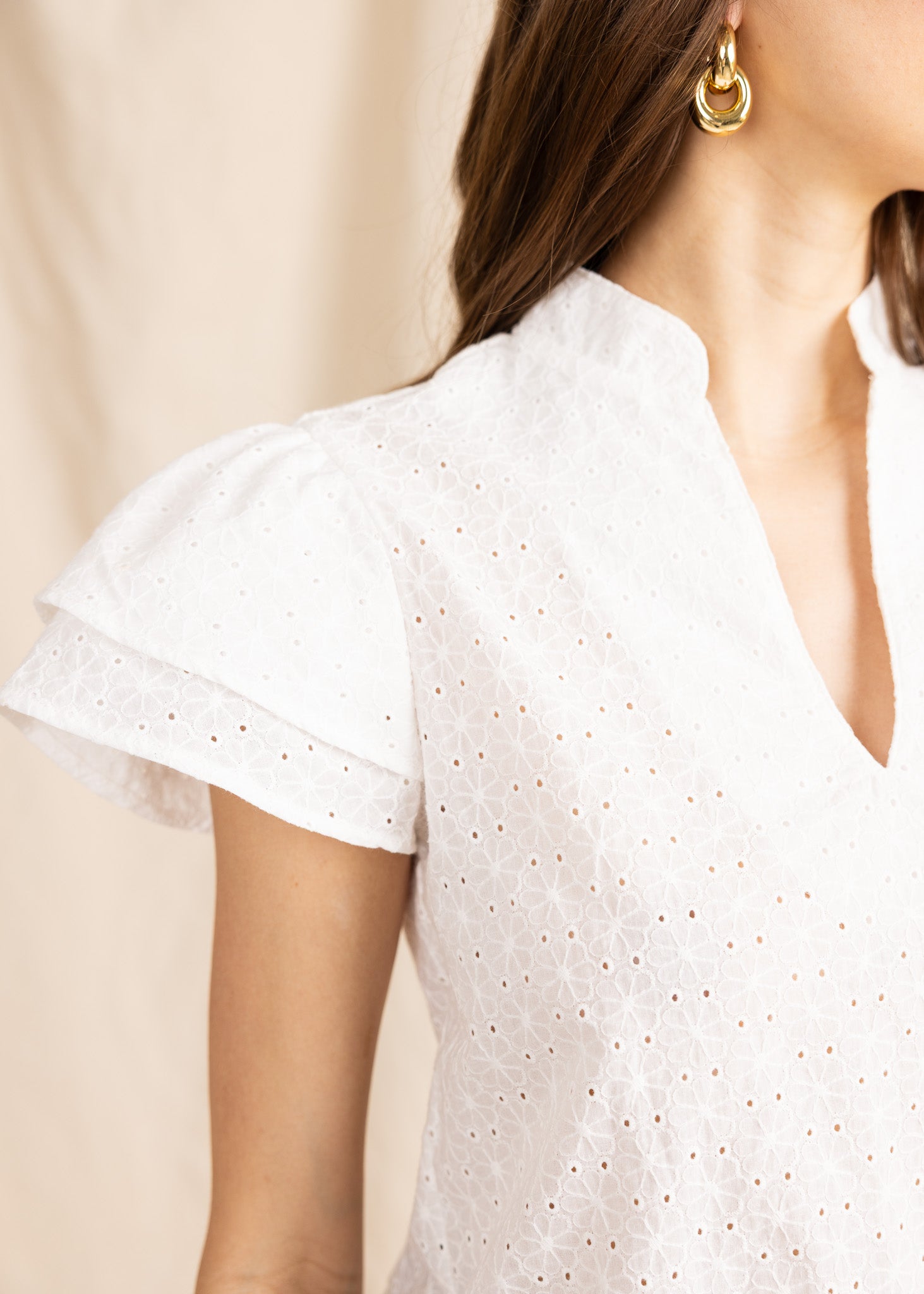 GEORGETTE TOP eyelet