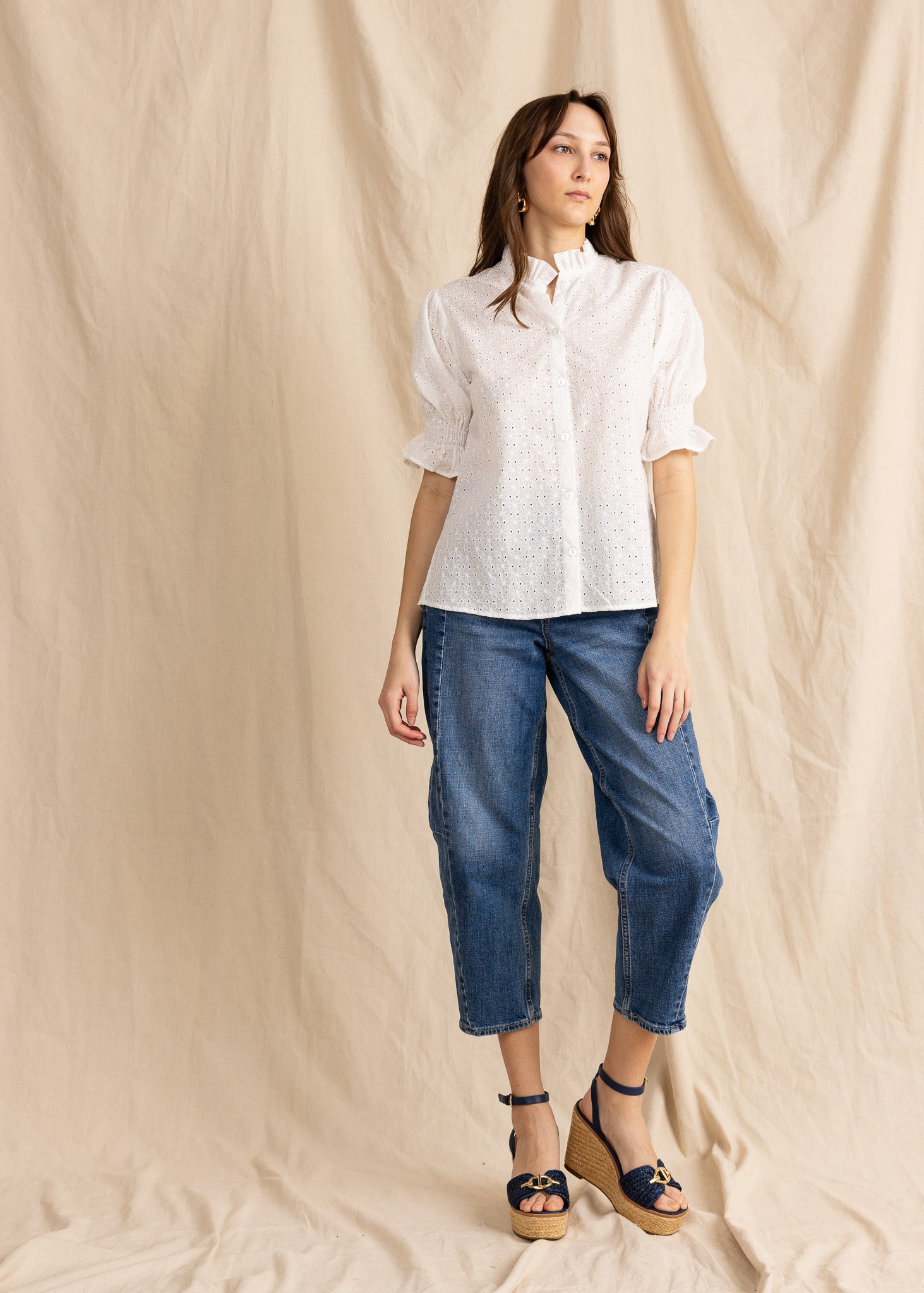 CLAUDETTE TOP eyelet