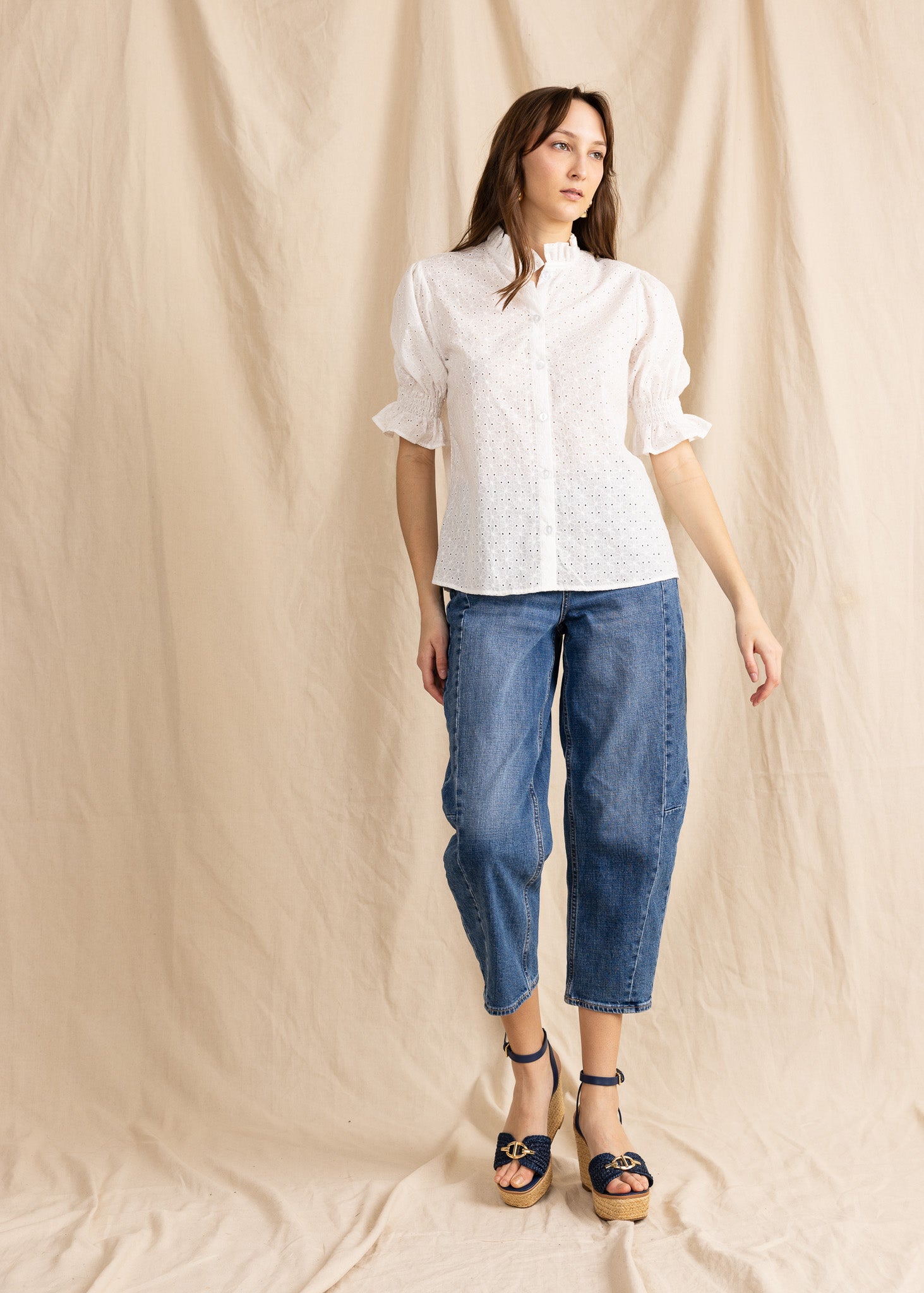 CLAUDETTE TOP eyelet