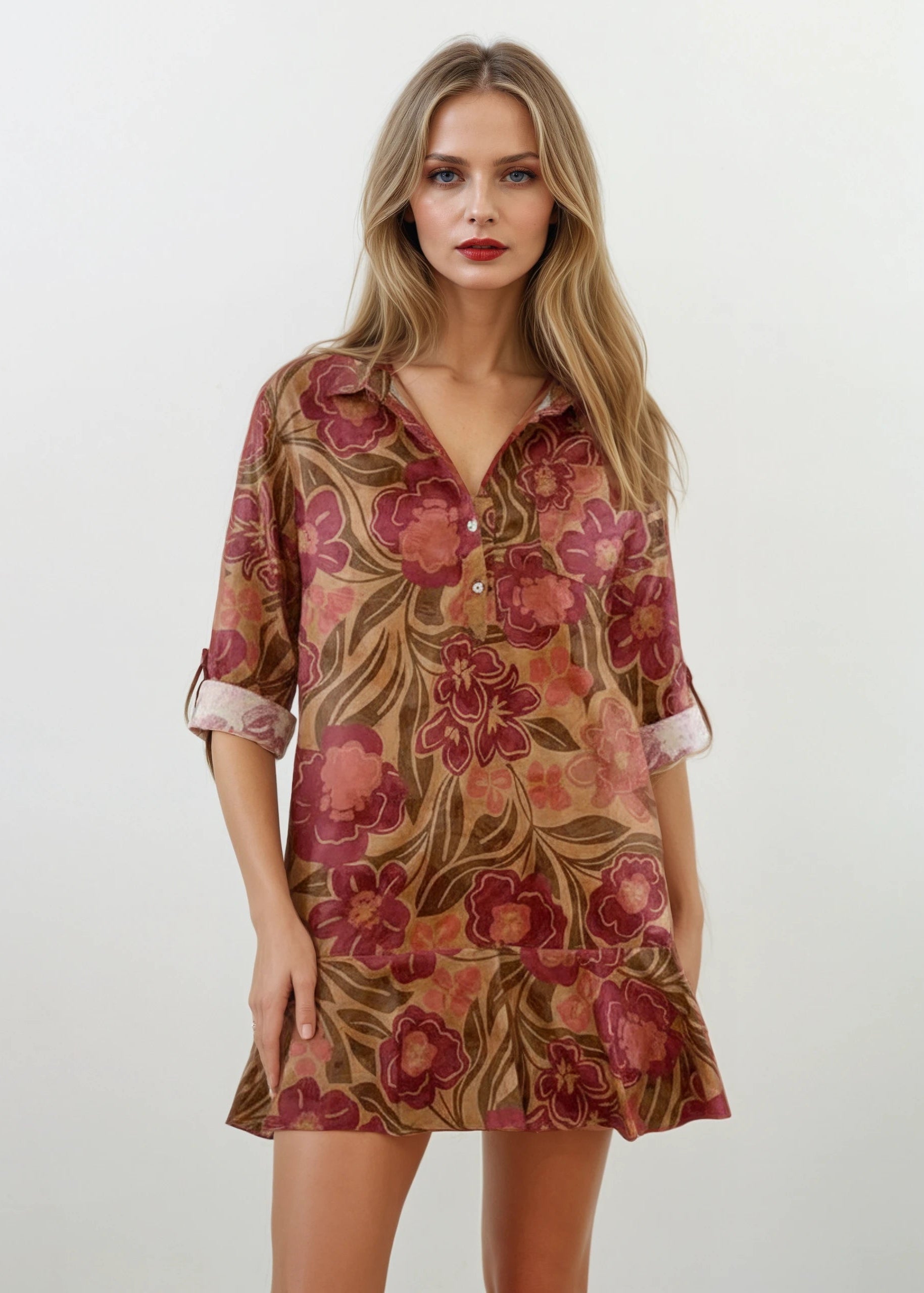 YanaK Portobello mini dress featuring a colorful print and short sleeves, ideal for casual outings.