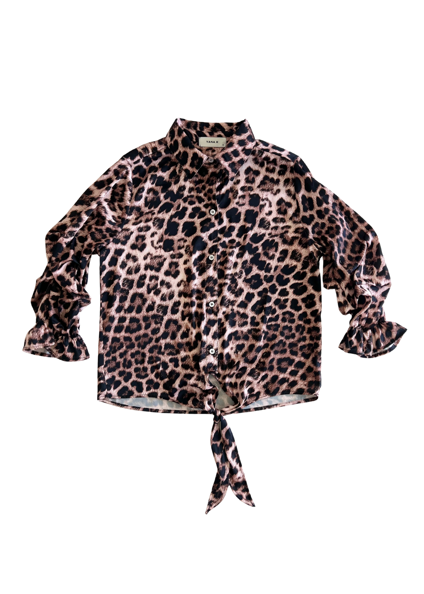 Cheetah print ZAURI TOP by YanaK, featuring a stylish design and comfortable fit, perfect for casual wear.