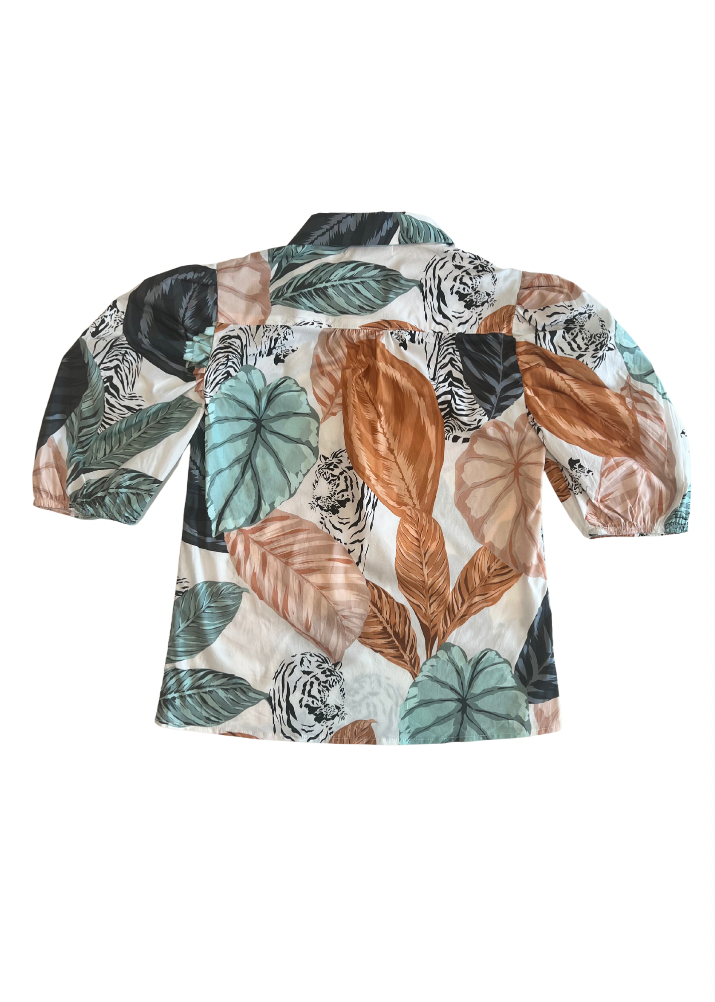 Yana K tiger print Beatrice top featuring a stylish design and lightweight fabric, perfect for casual wear.