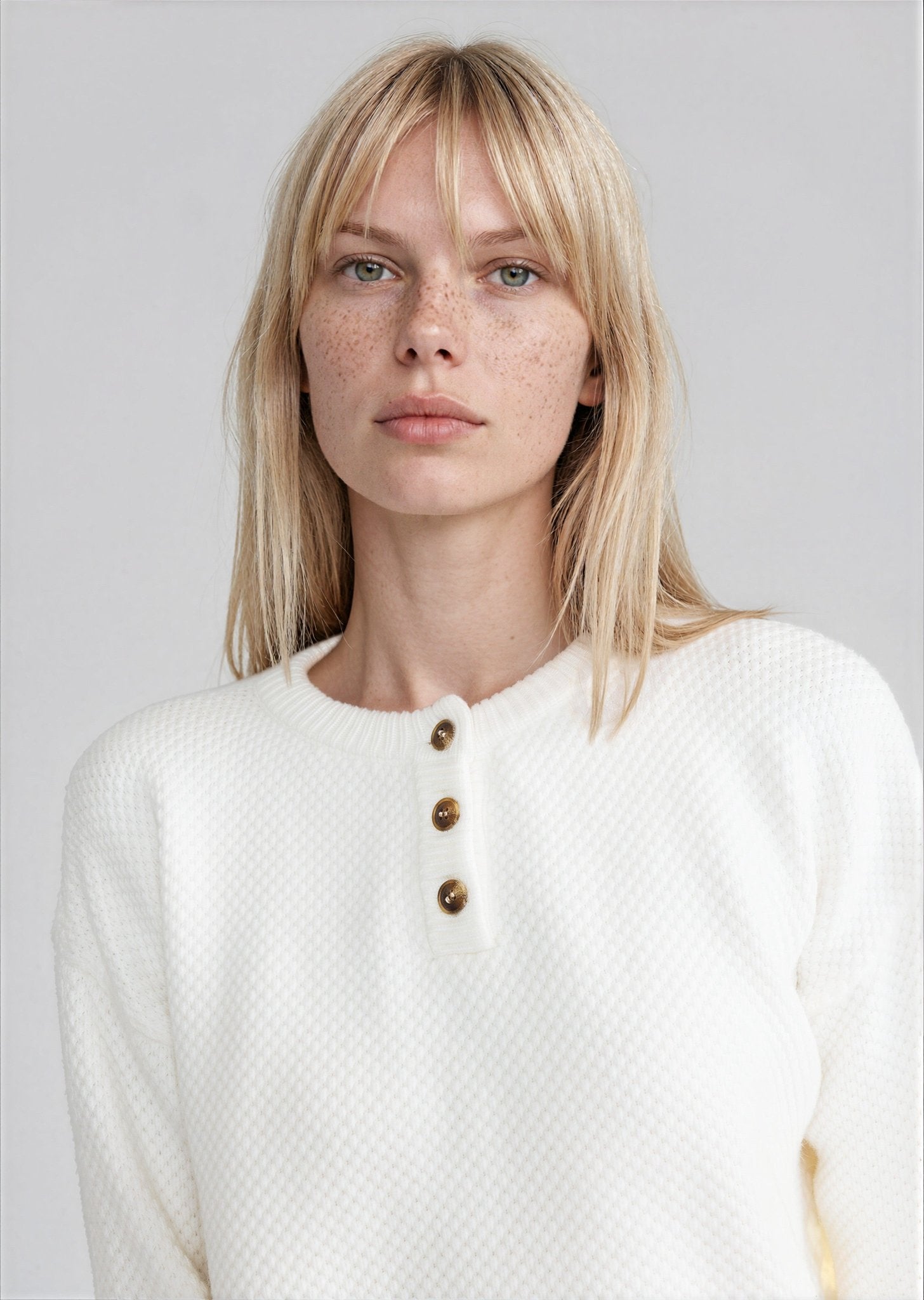 ABBY long sleeve top button lightweight sweater - Yana K Collective