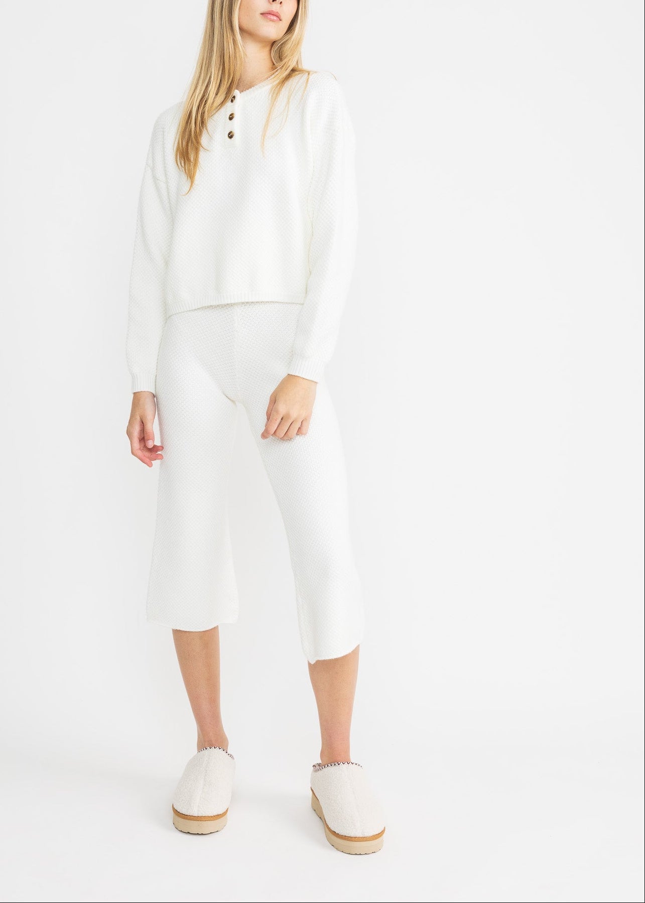 ABBY long sleeve top button lightweight sweater - Yana K Collective