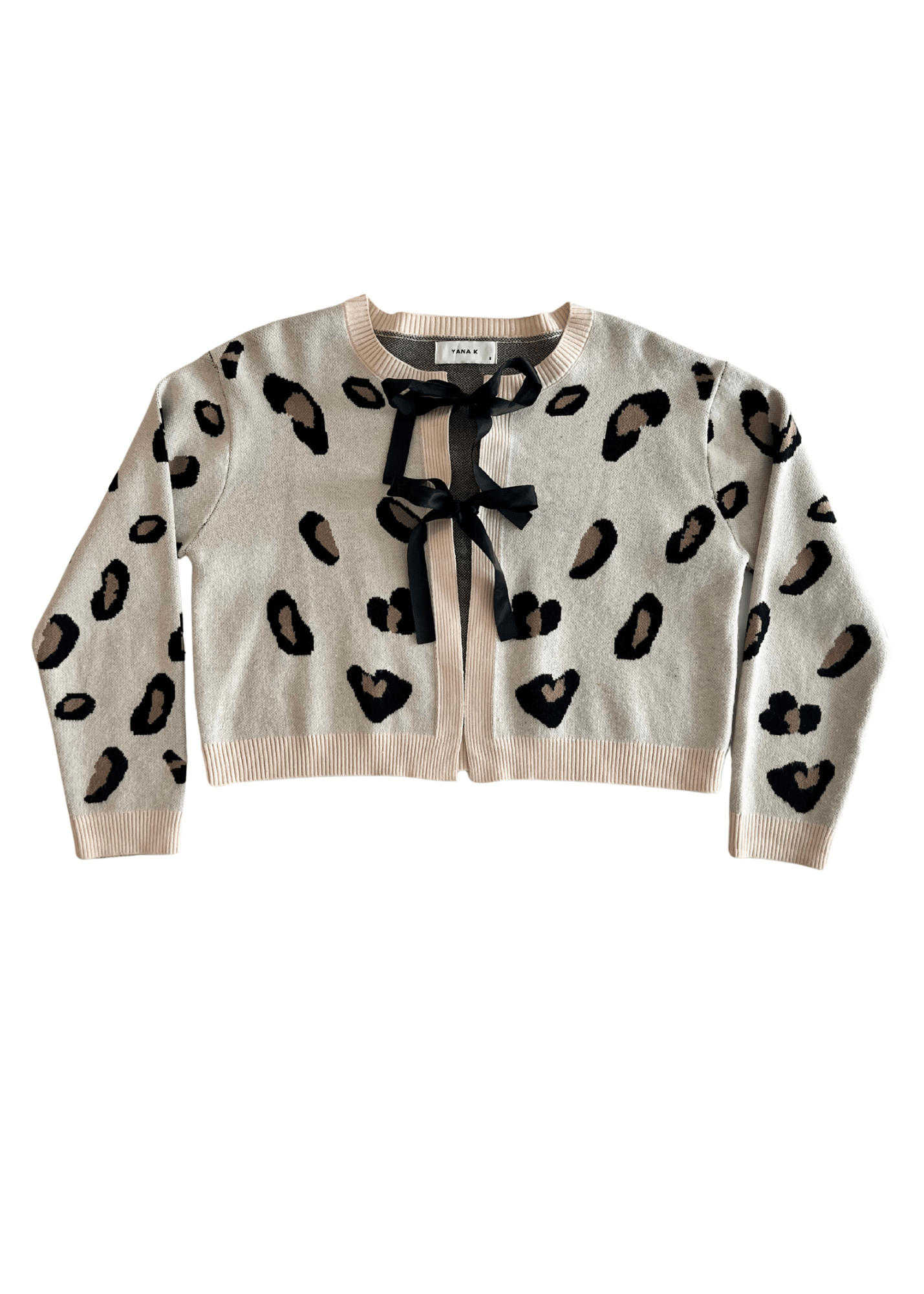 DELANO women's bowtie animal print cardigan sweater - Yana K Collective