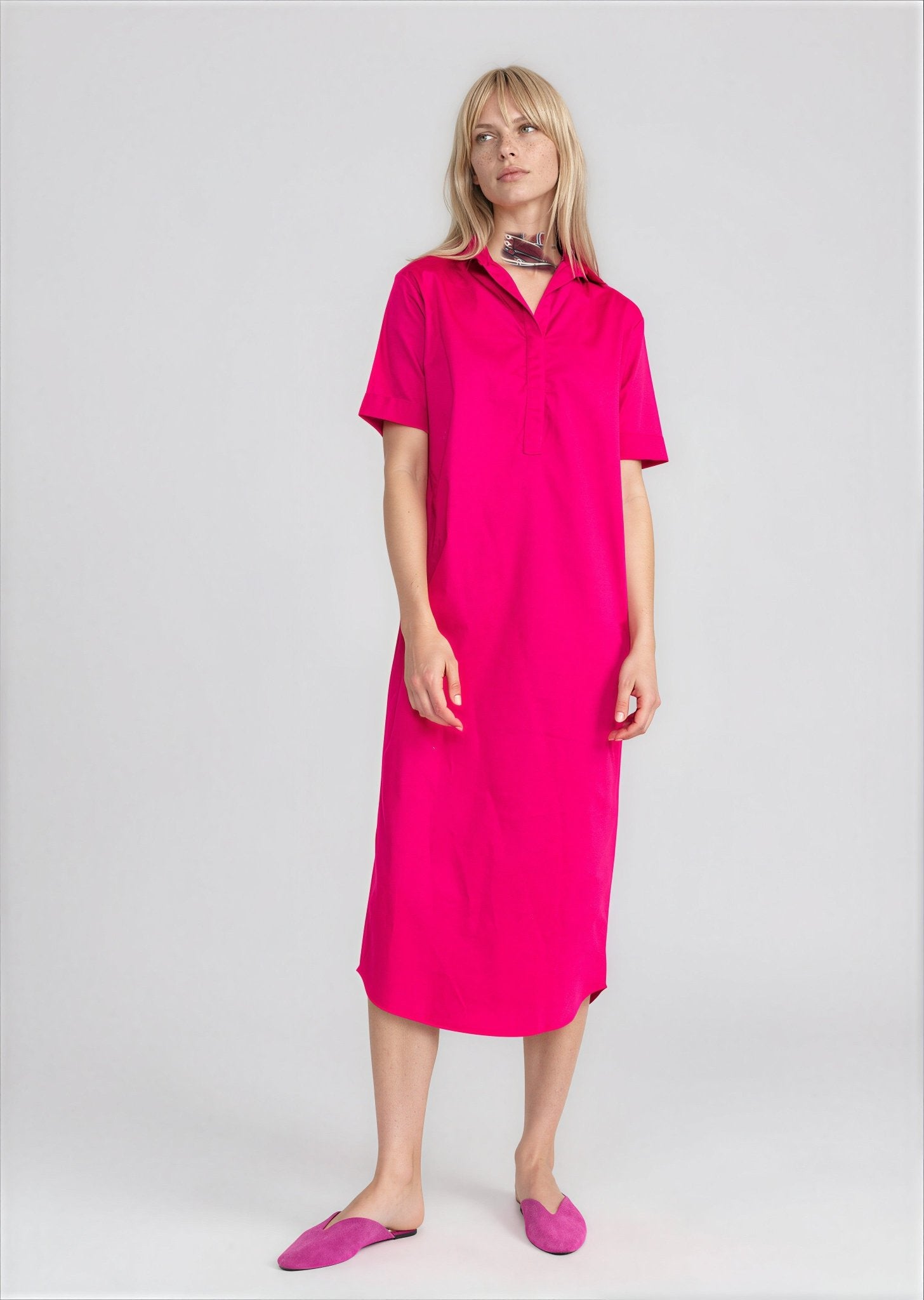 FINN women's maxi short sleeve collared dress - Yana K Collective