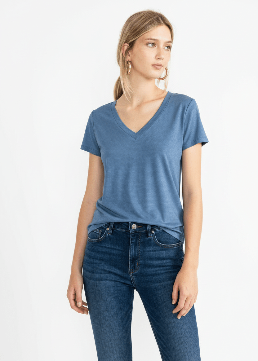 PAIGE women's classic fitted vneck tee - Yana K Collective