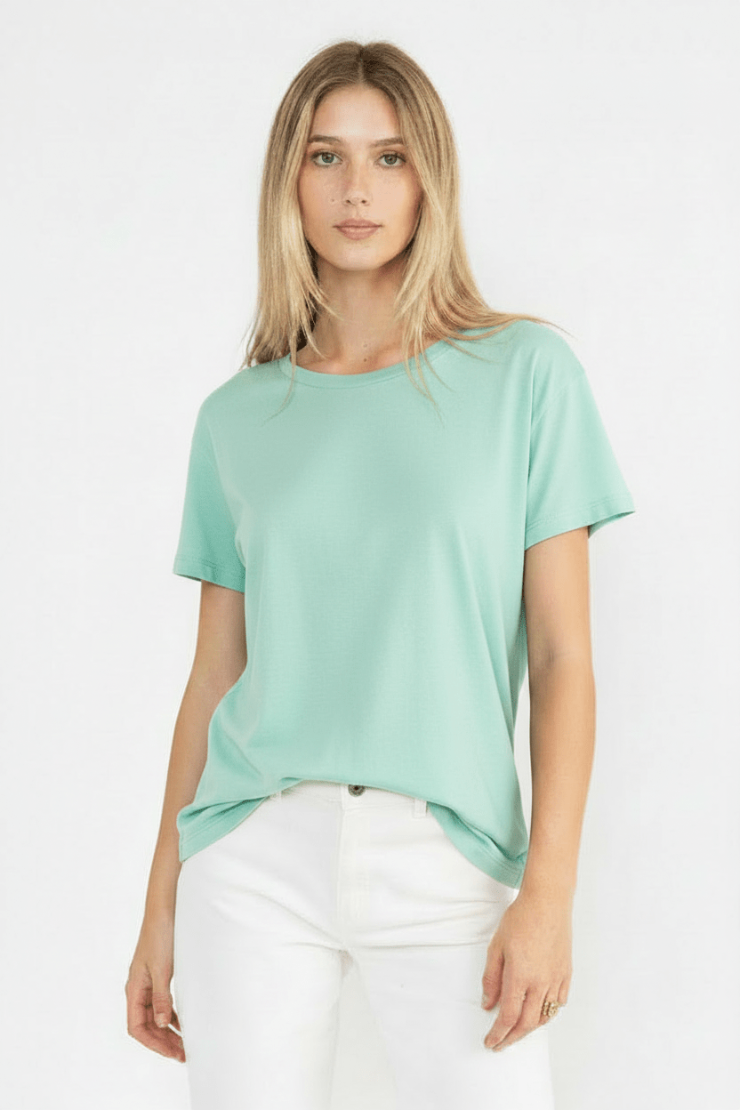 PEPPA women's rounded neck loose fit tee - Yana K Collective