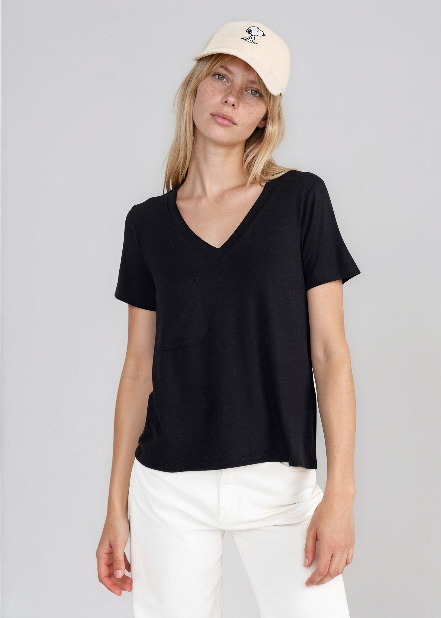 PIA women's vneck pocket tee - Yana K Collective