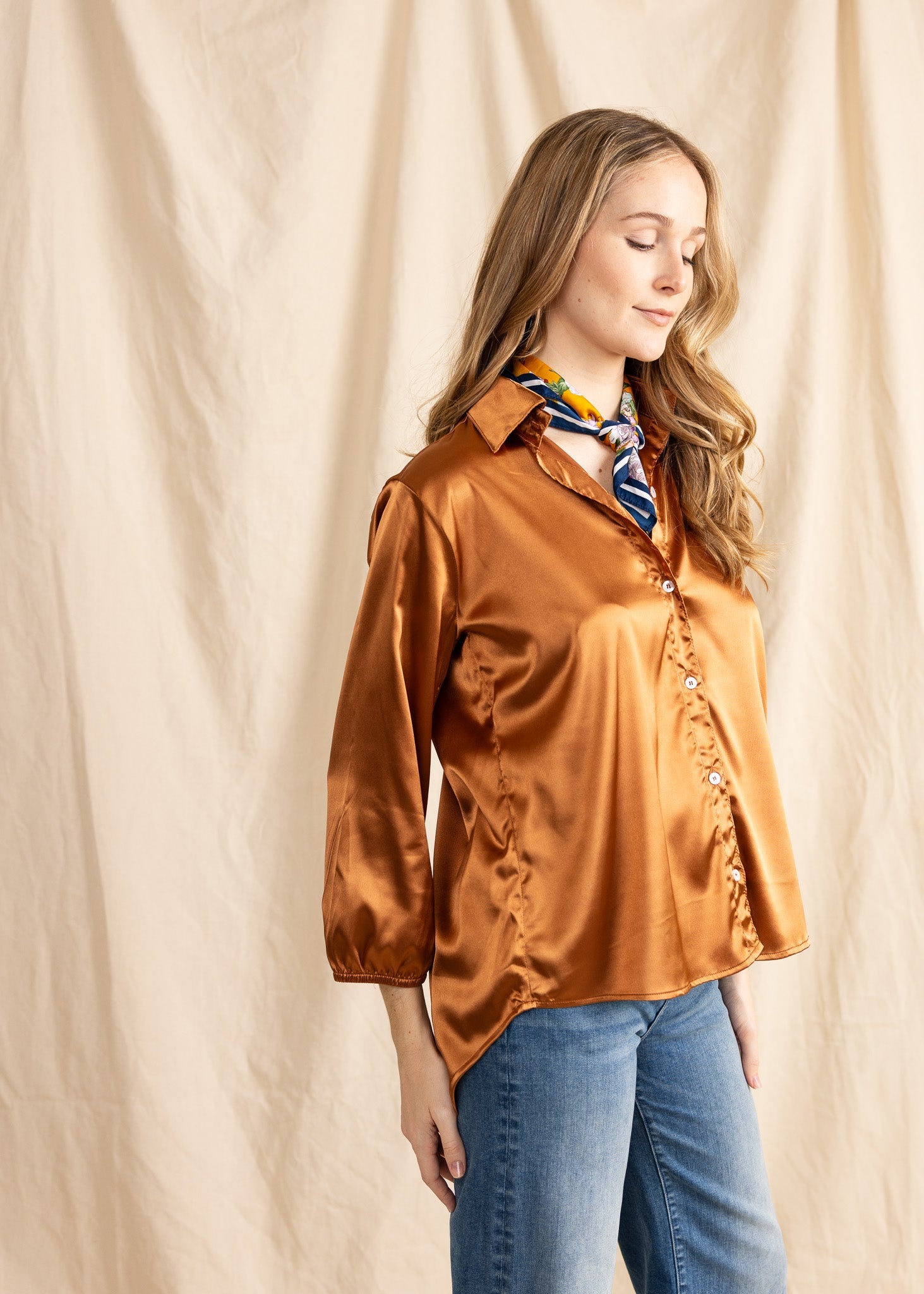 SASHA TOP satin - Yana K Collective