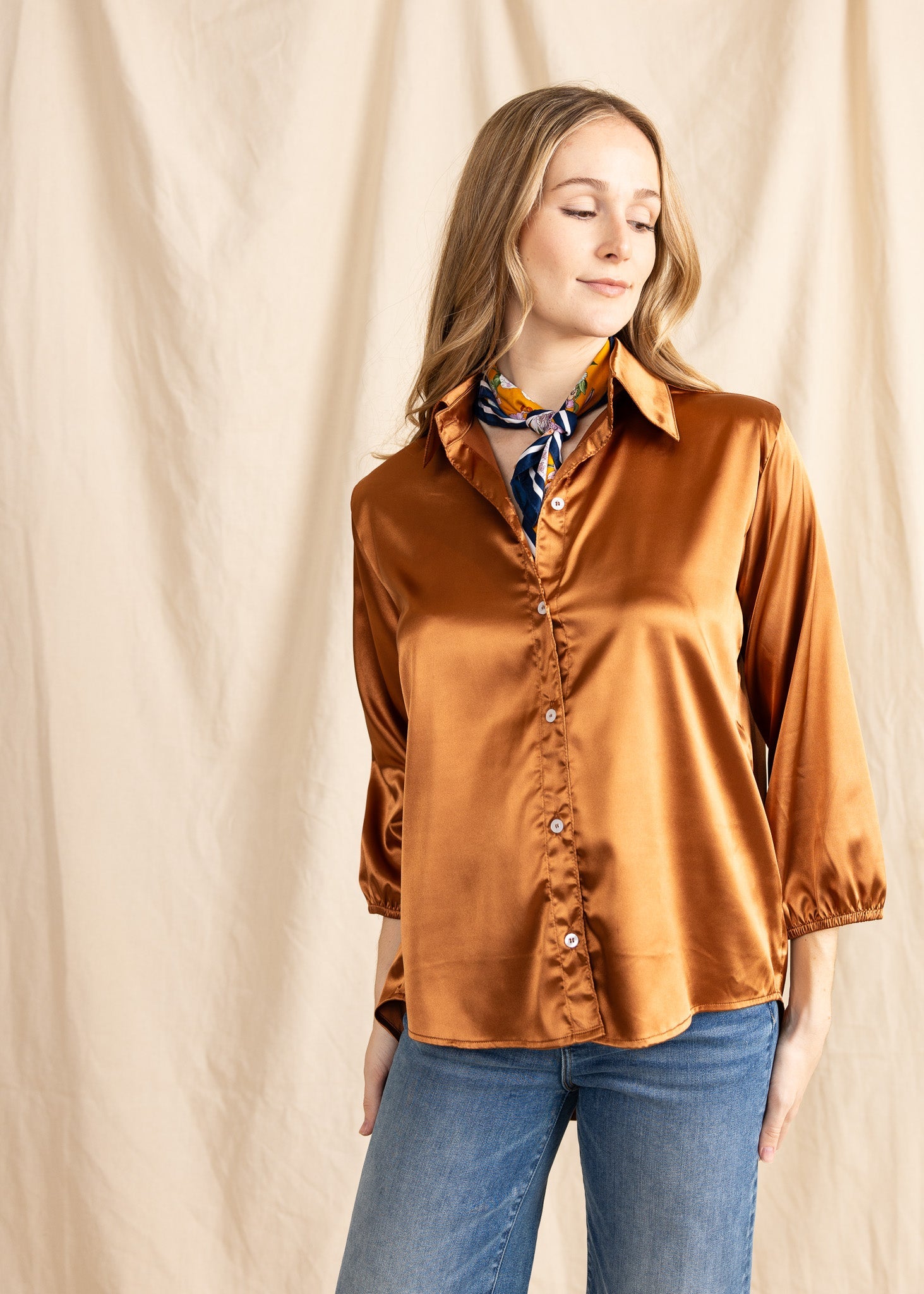 SASHA TOP satin - Yana K Collective