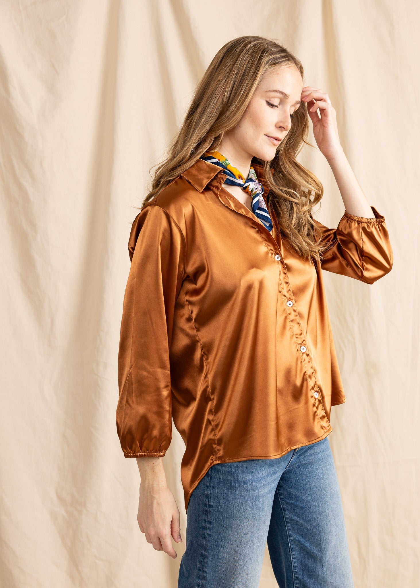 SASHA TOP satin - Yana K Collective
