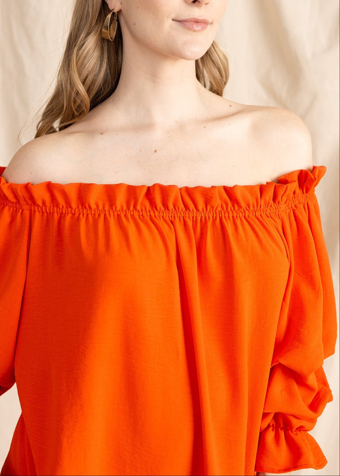 TAURIE women's off shoulder ruffle sleeve mini dress - Yana K Collective