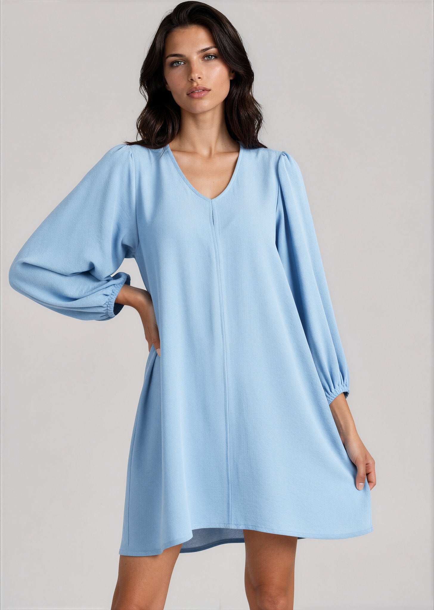 WICHITA women's puff sleeve vneck mini dress - Yana K Collective