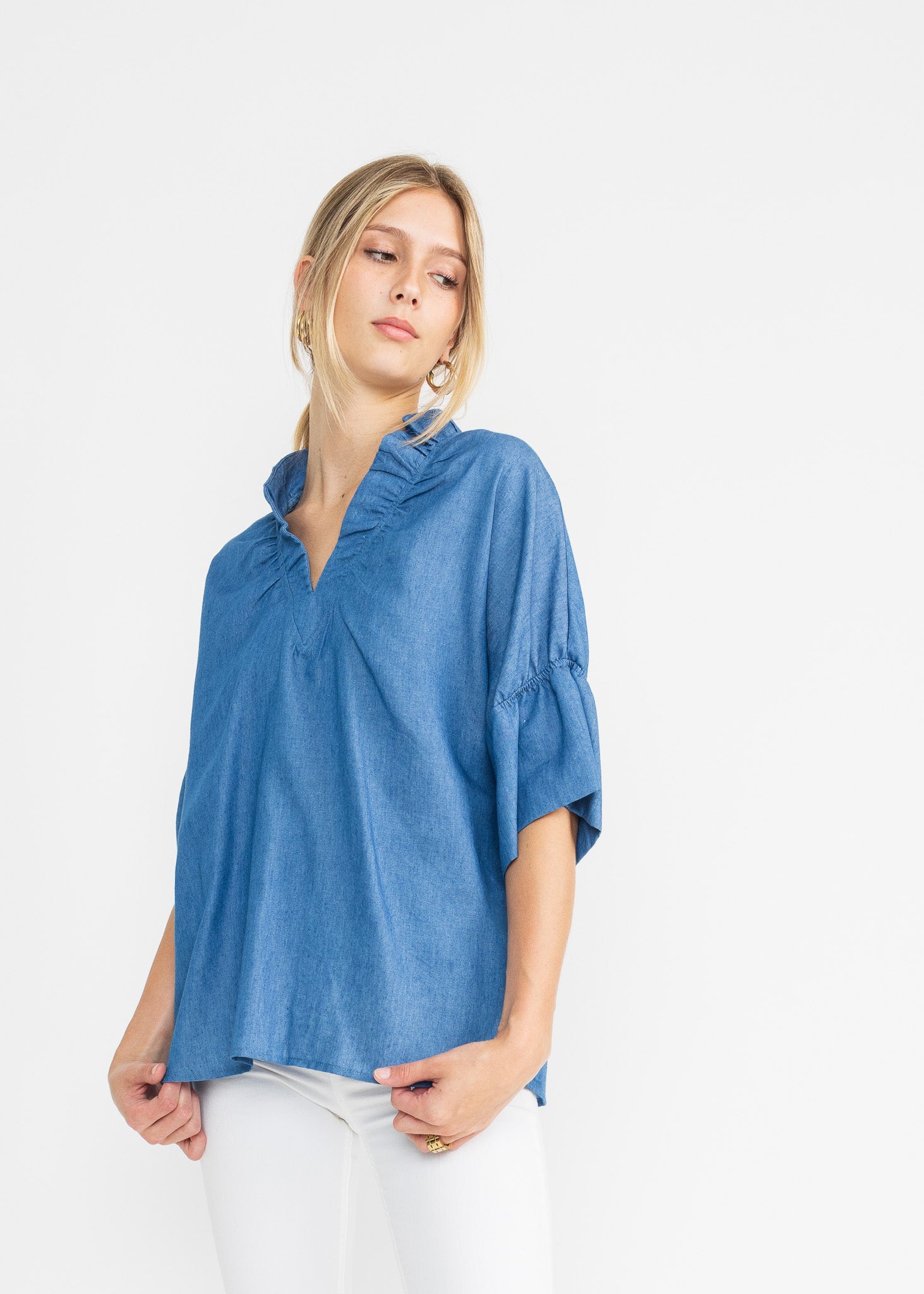 GIGI TOP denim chambray