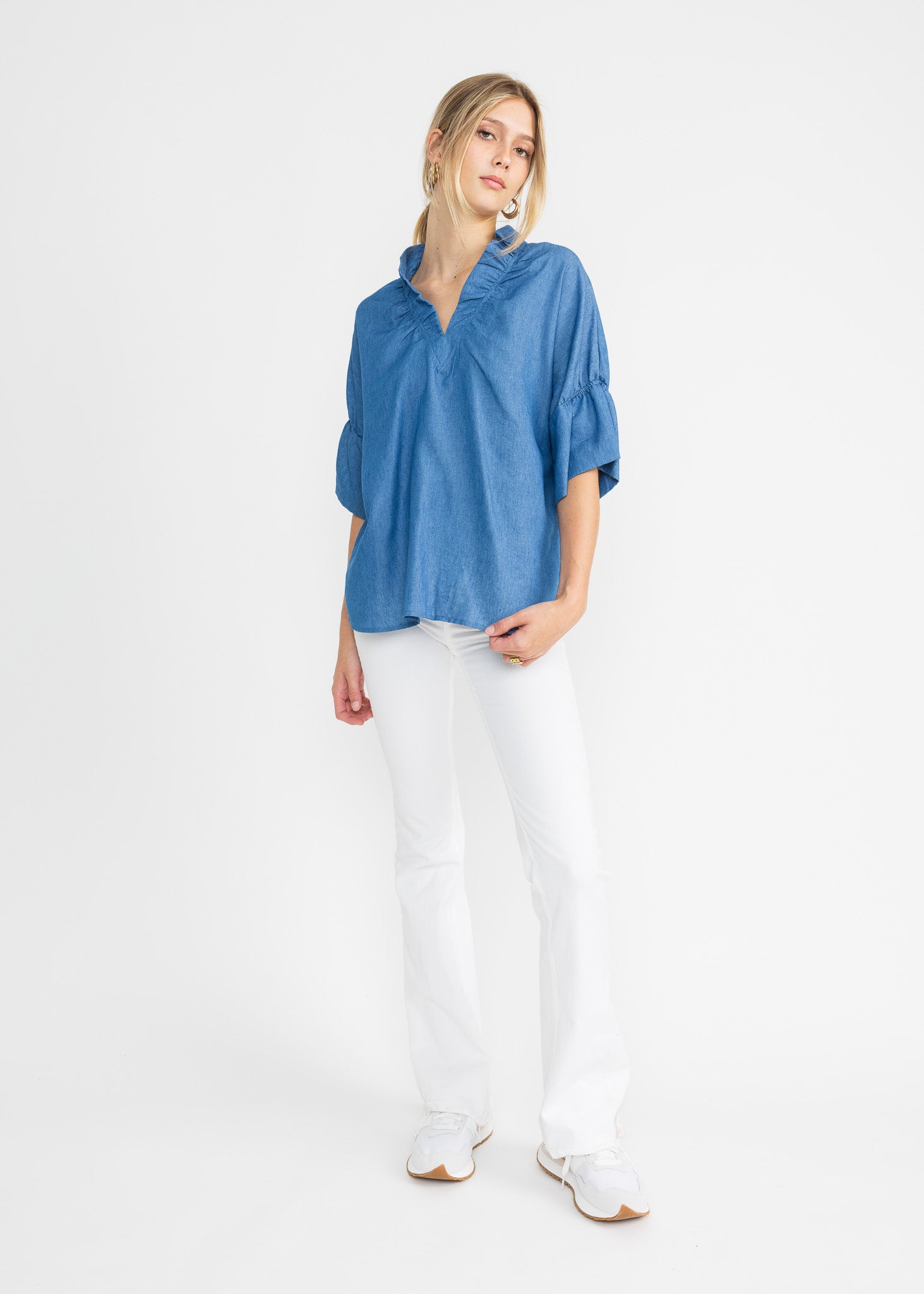GIGI TOP denim chambray