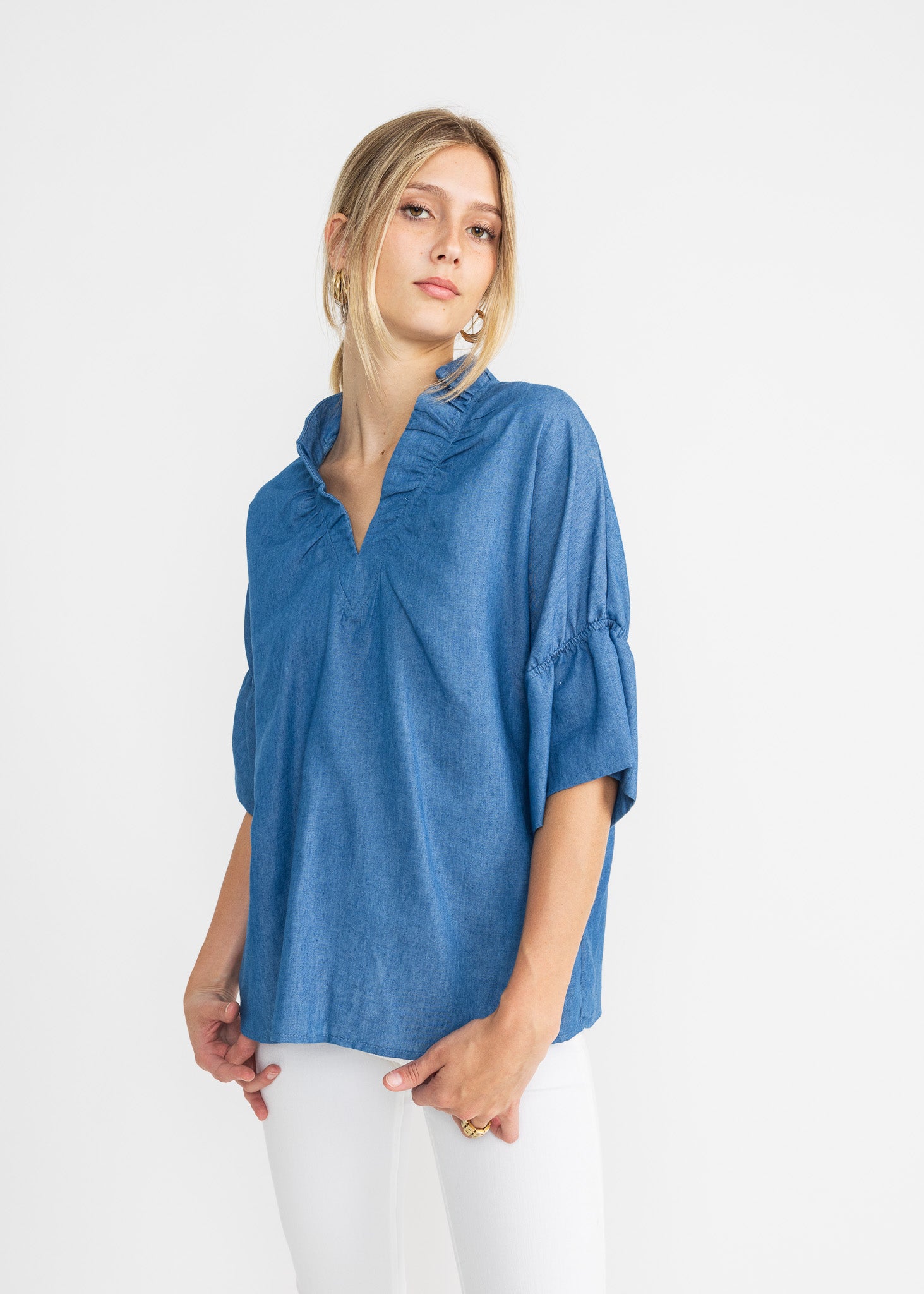 GIGI TOP denim chambray