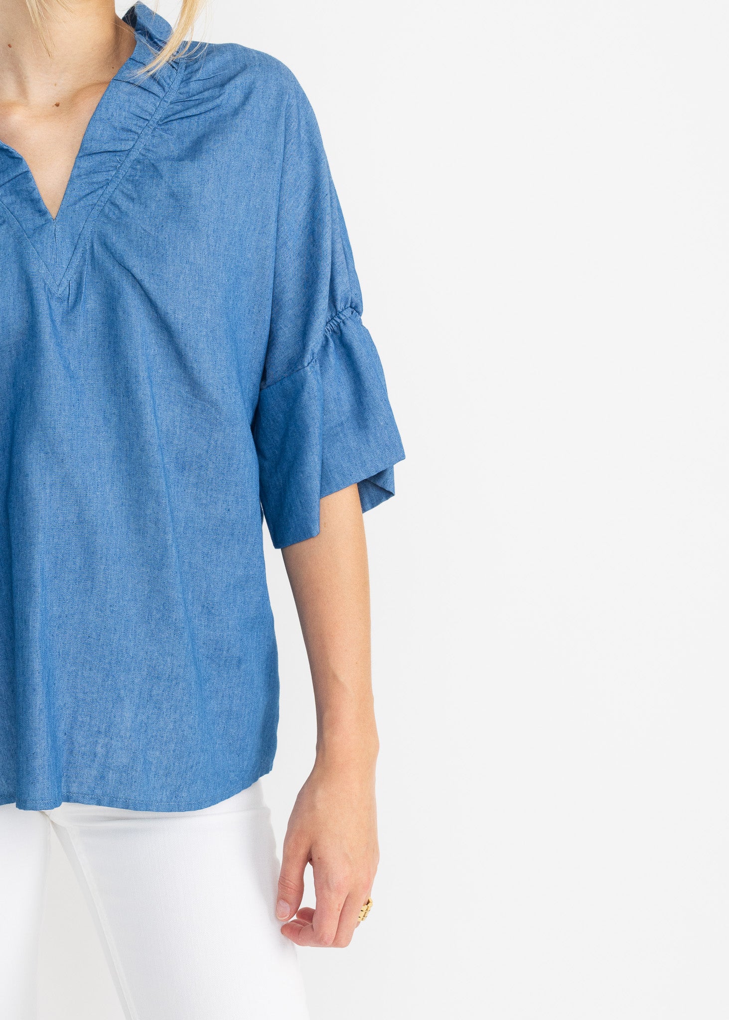 GIGI TOP denim chambray