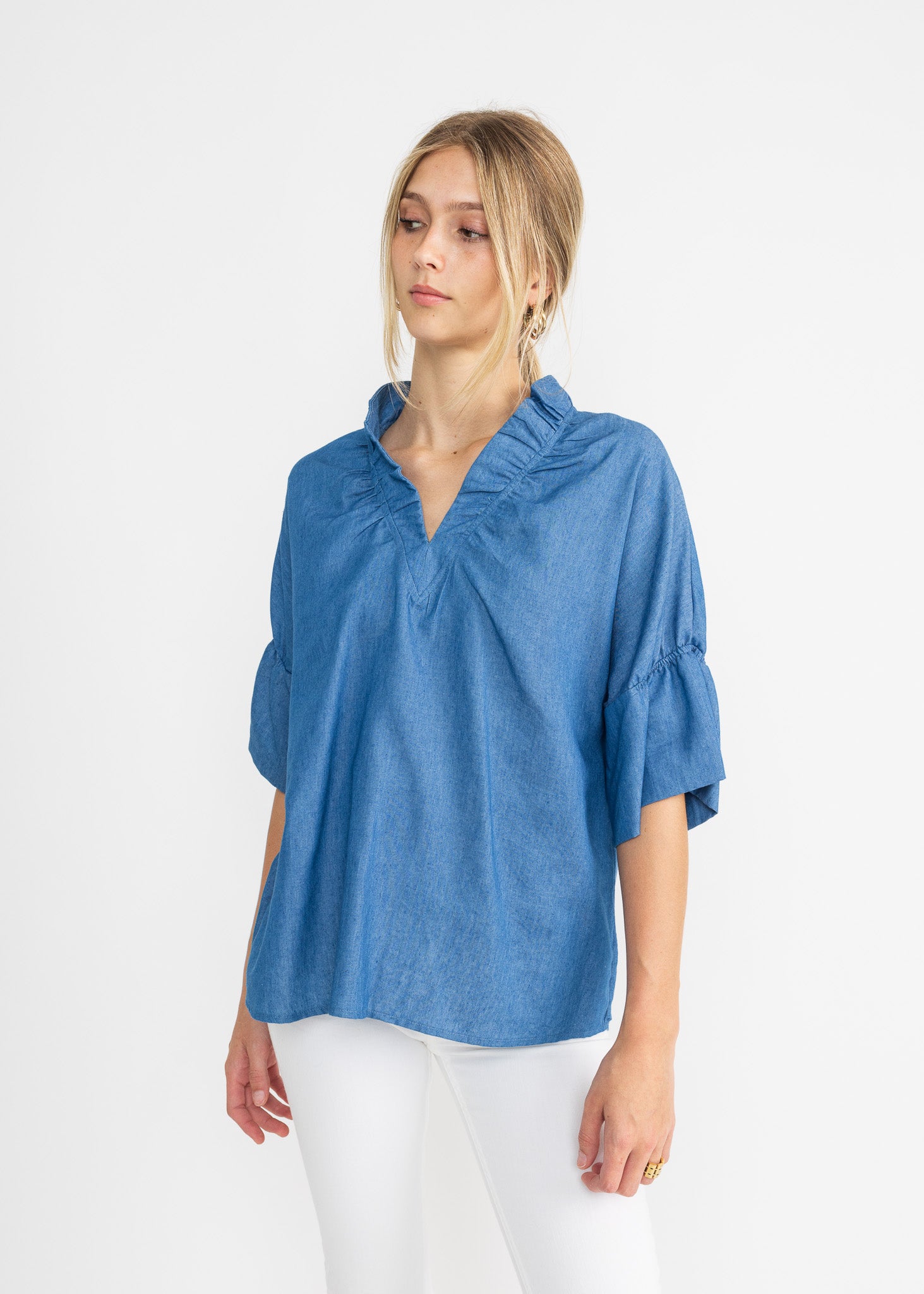 GIGI TOP denim chambray