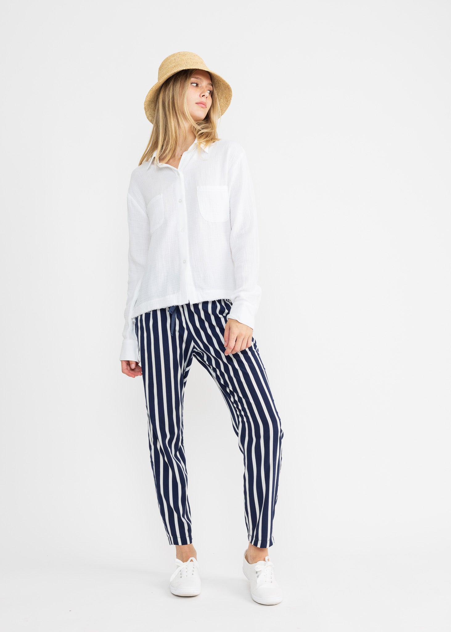 LO longer double gauze blouse