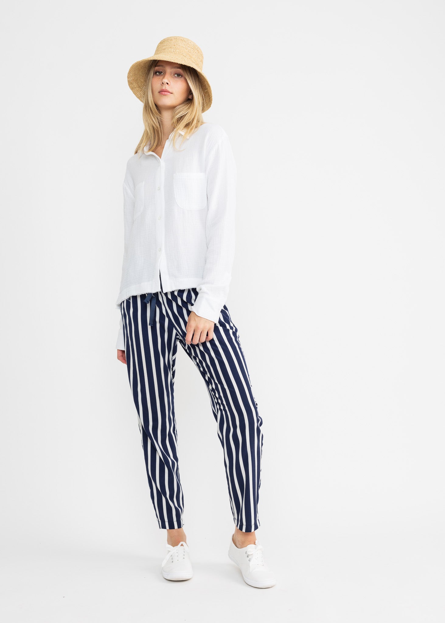 LO longer double gauze blouse
