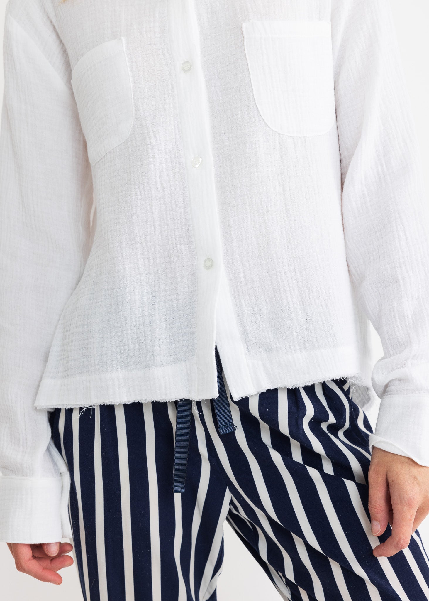 LO longer double gauze blouse