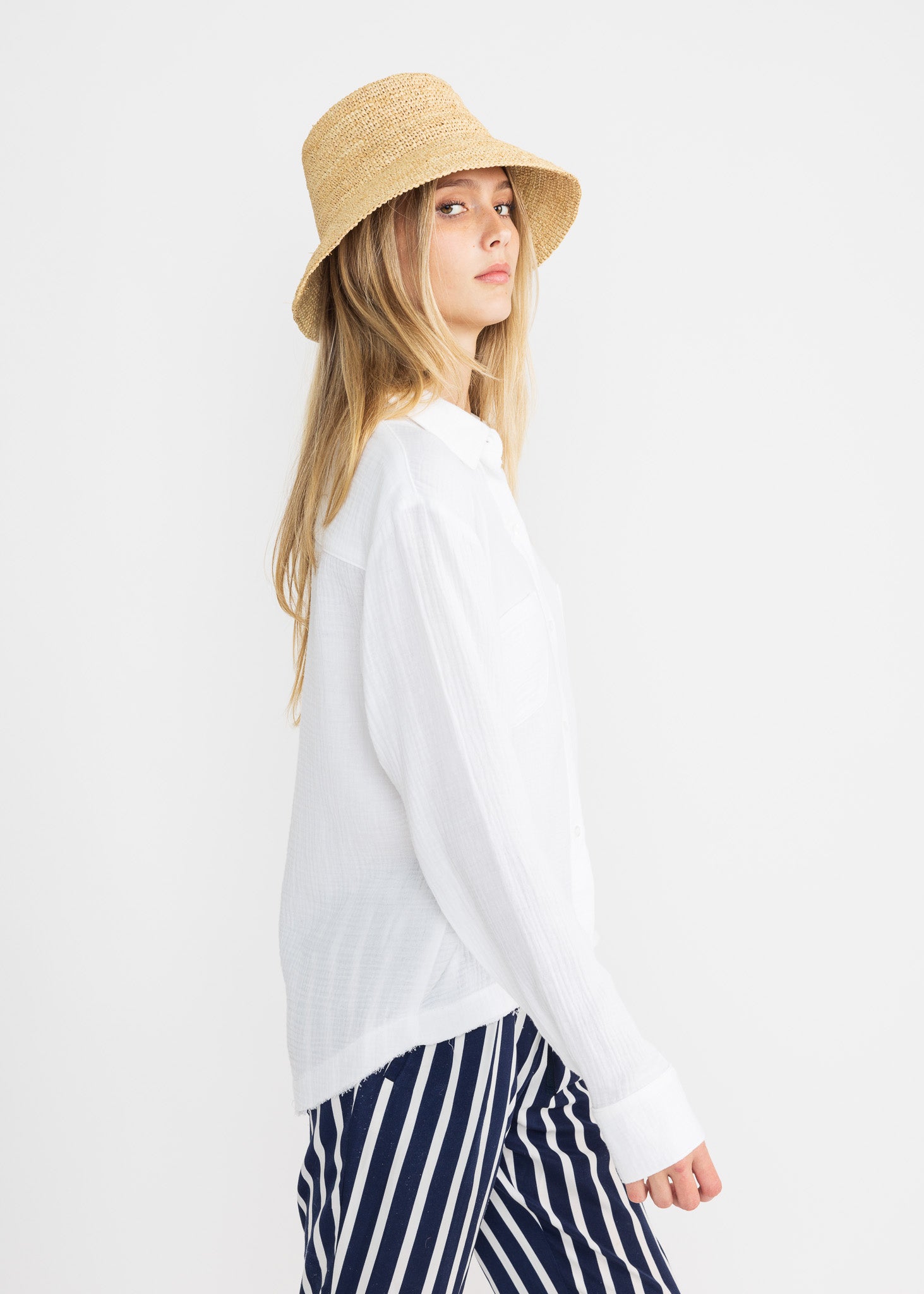 LO longer double gauze blouse
