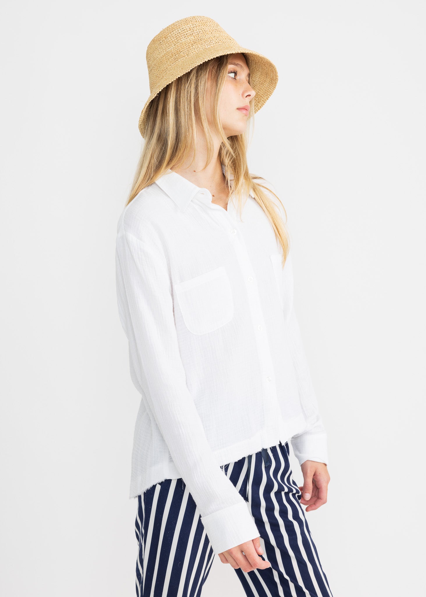 LO longer double gauze blouse