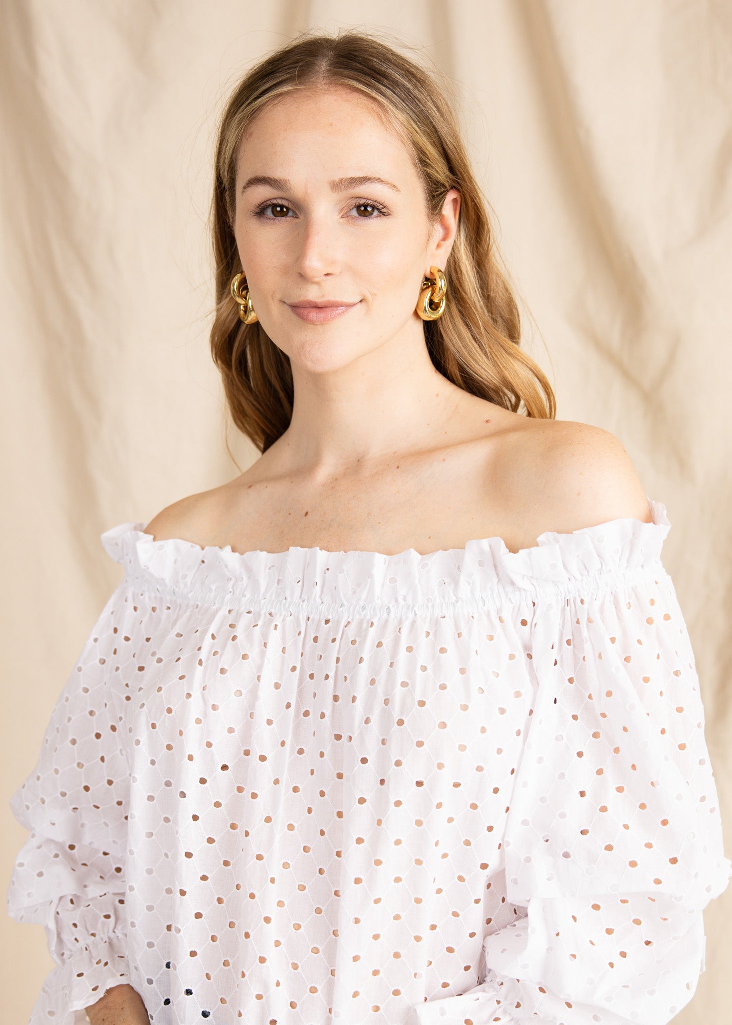 TAURIE TOP eyelet emb-lc113