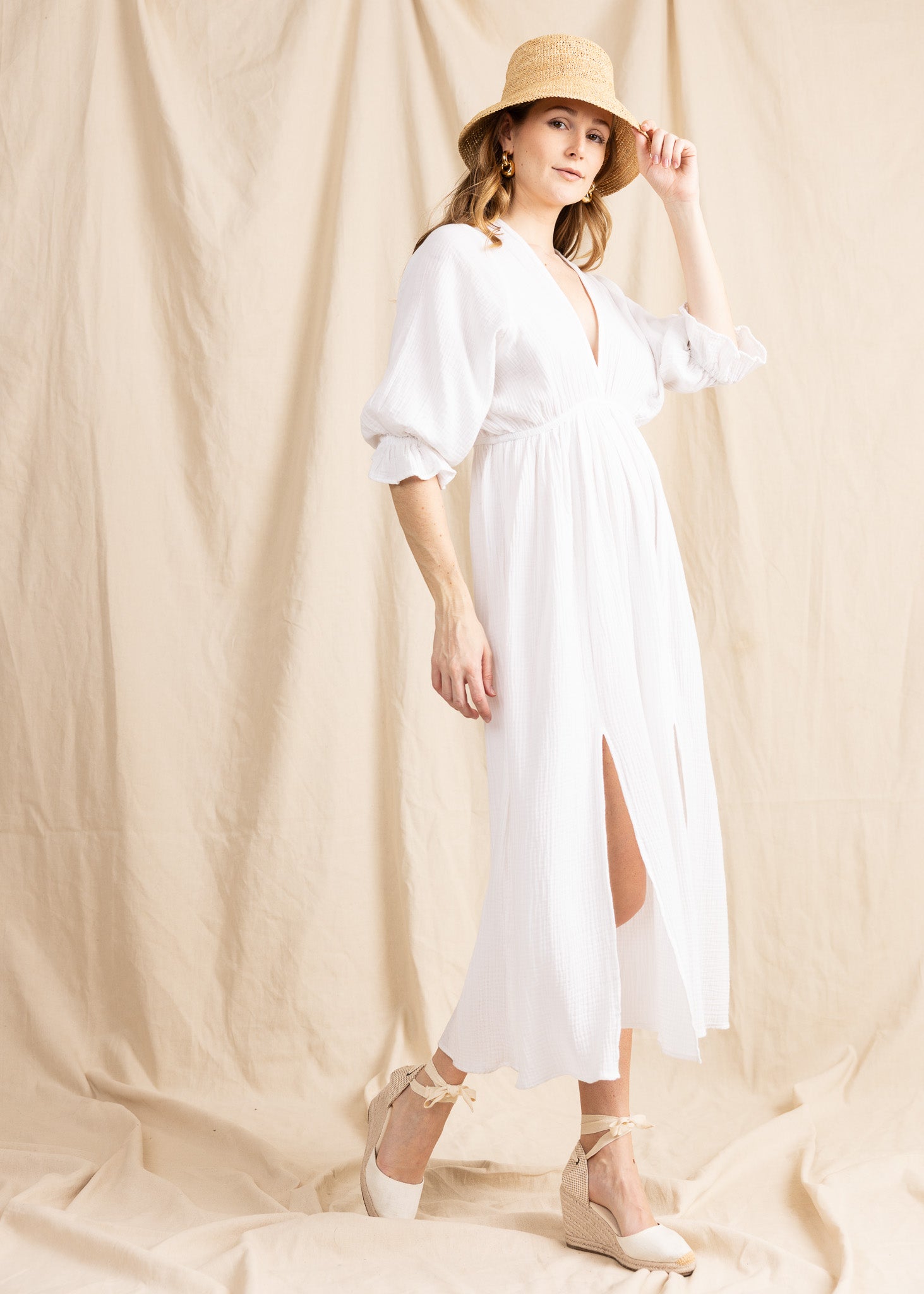 CATANIA 3/4 DRESS gauze