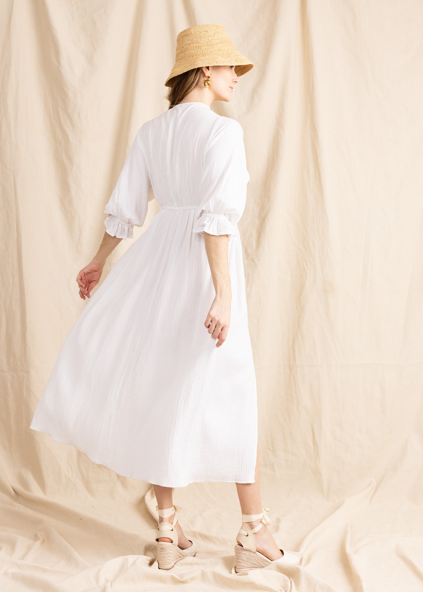CATANIA 3/4 DRESS gauze