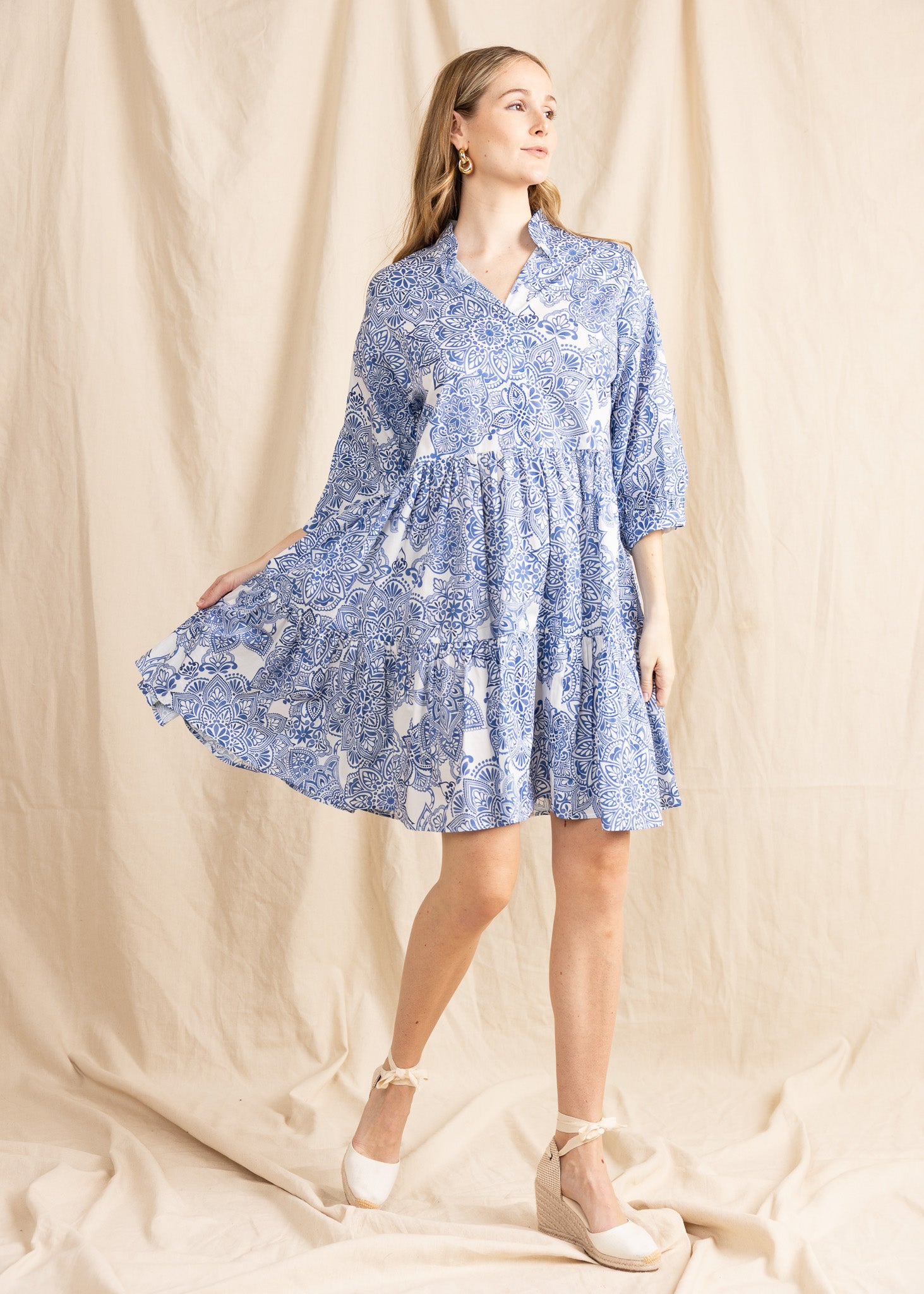 CAYMAN DRESS mediterranean print