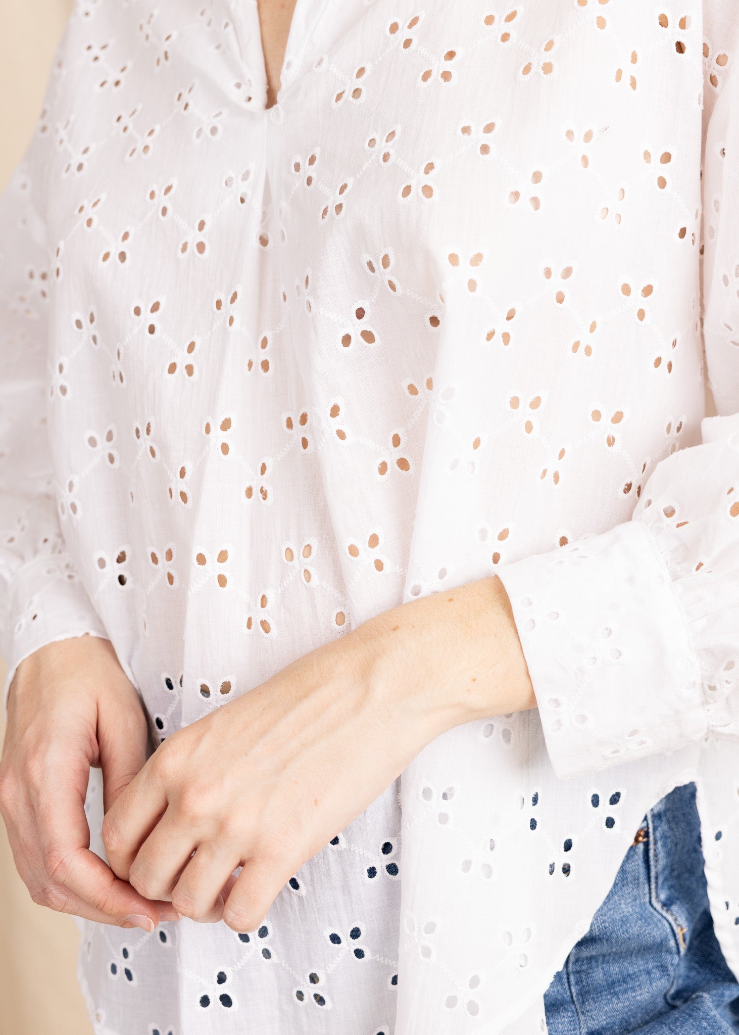 SARDINIA blouse cotton eyelet