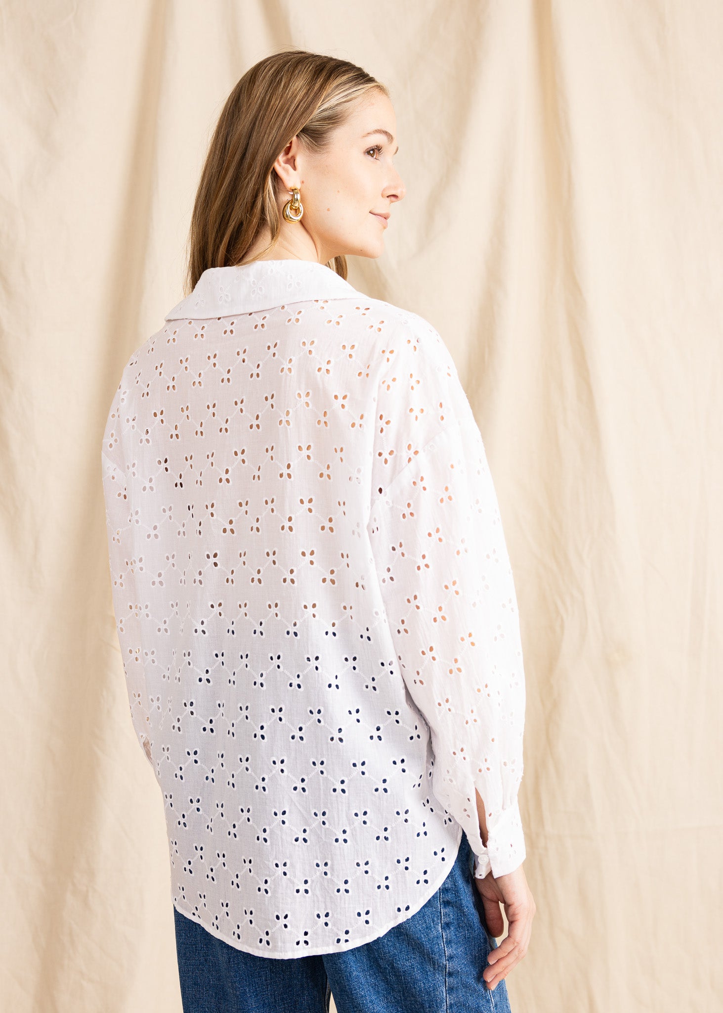 SARDINIA blouse cotton eyelet