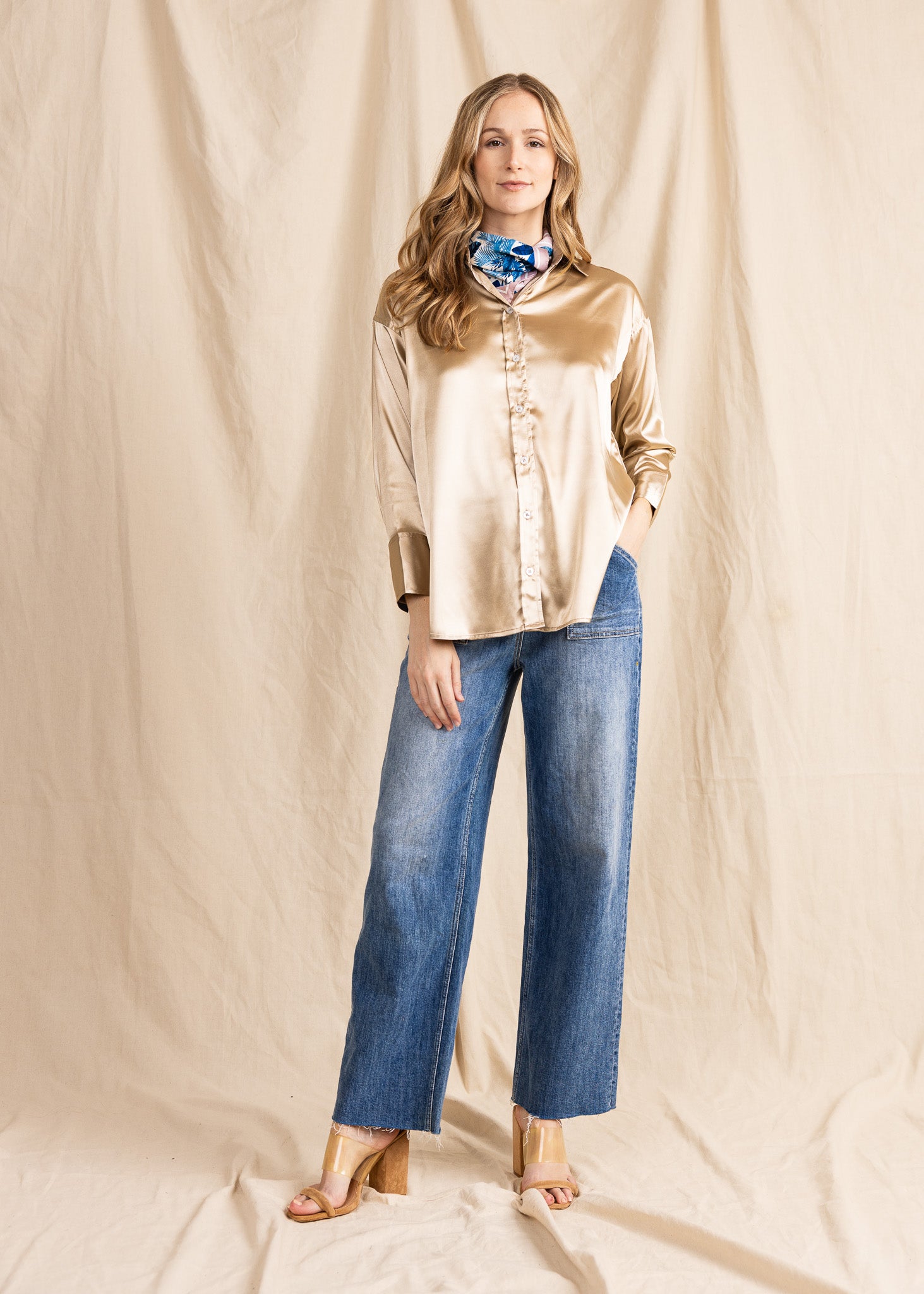 SERPA TOP silky satin