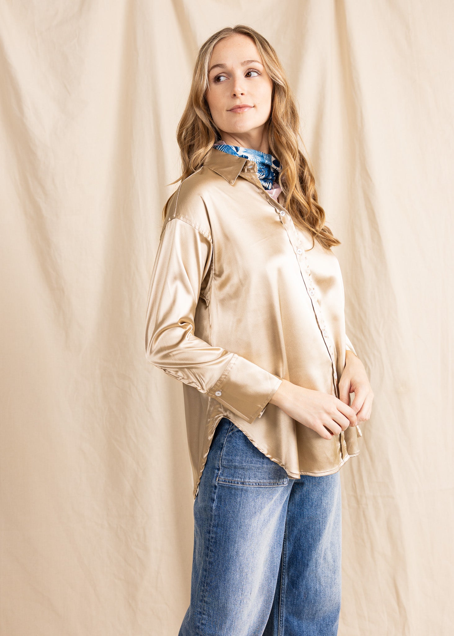 SERPA TOP silky satin