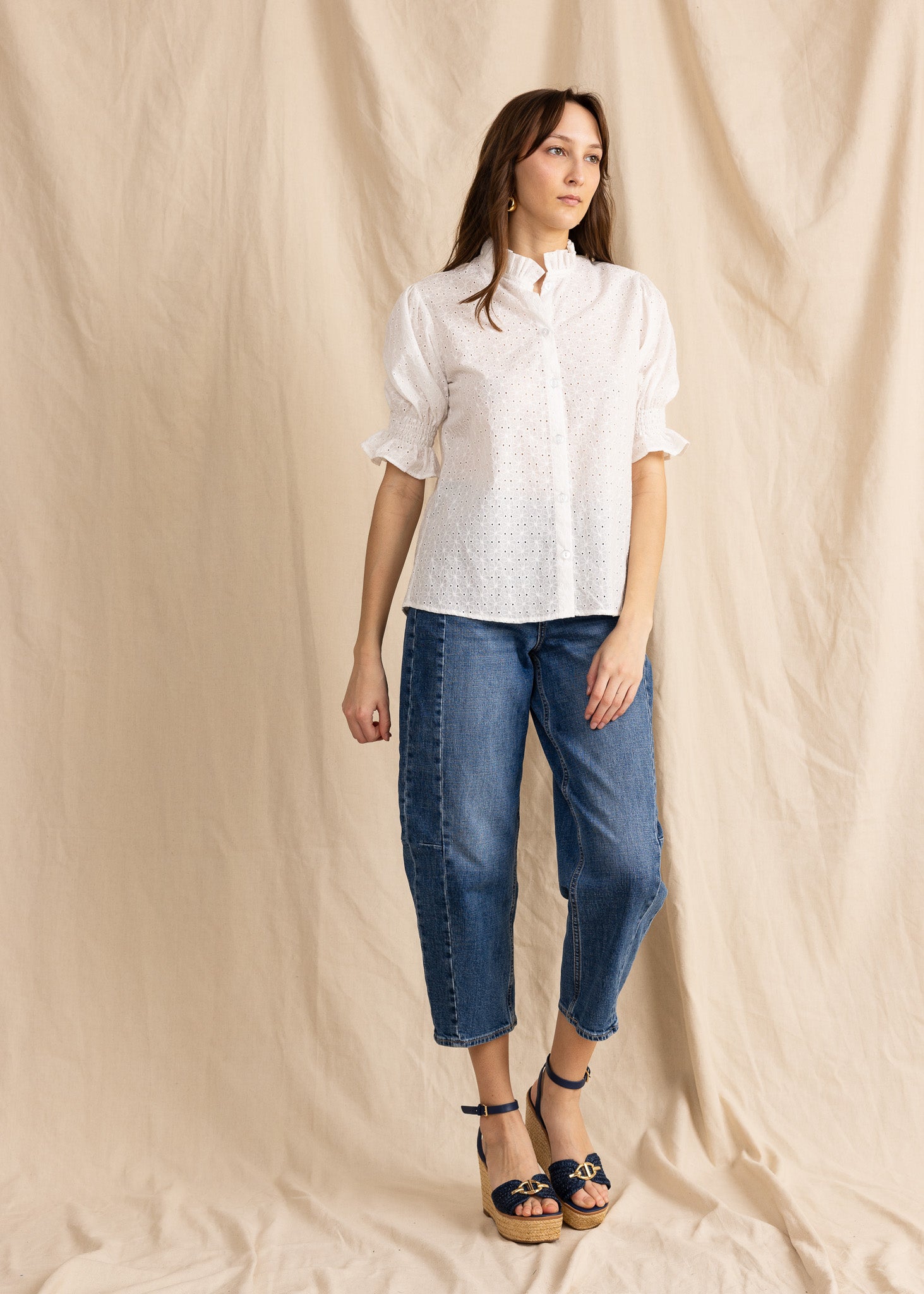 CLAUDETTE TOP eyelet