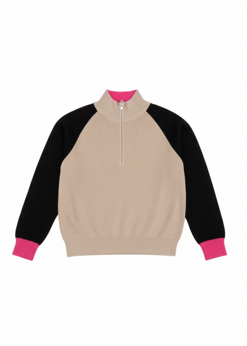 DAWSON women's triple color zip up sweater