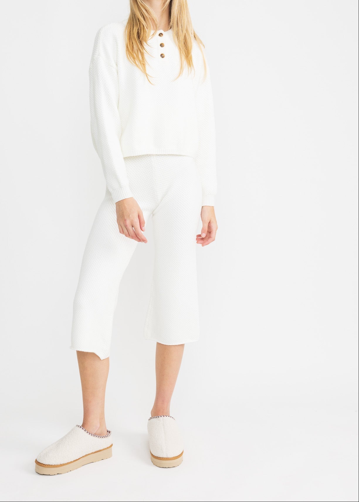 ABBY long sleeve top button lightweight sweater - Yana K Collective